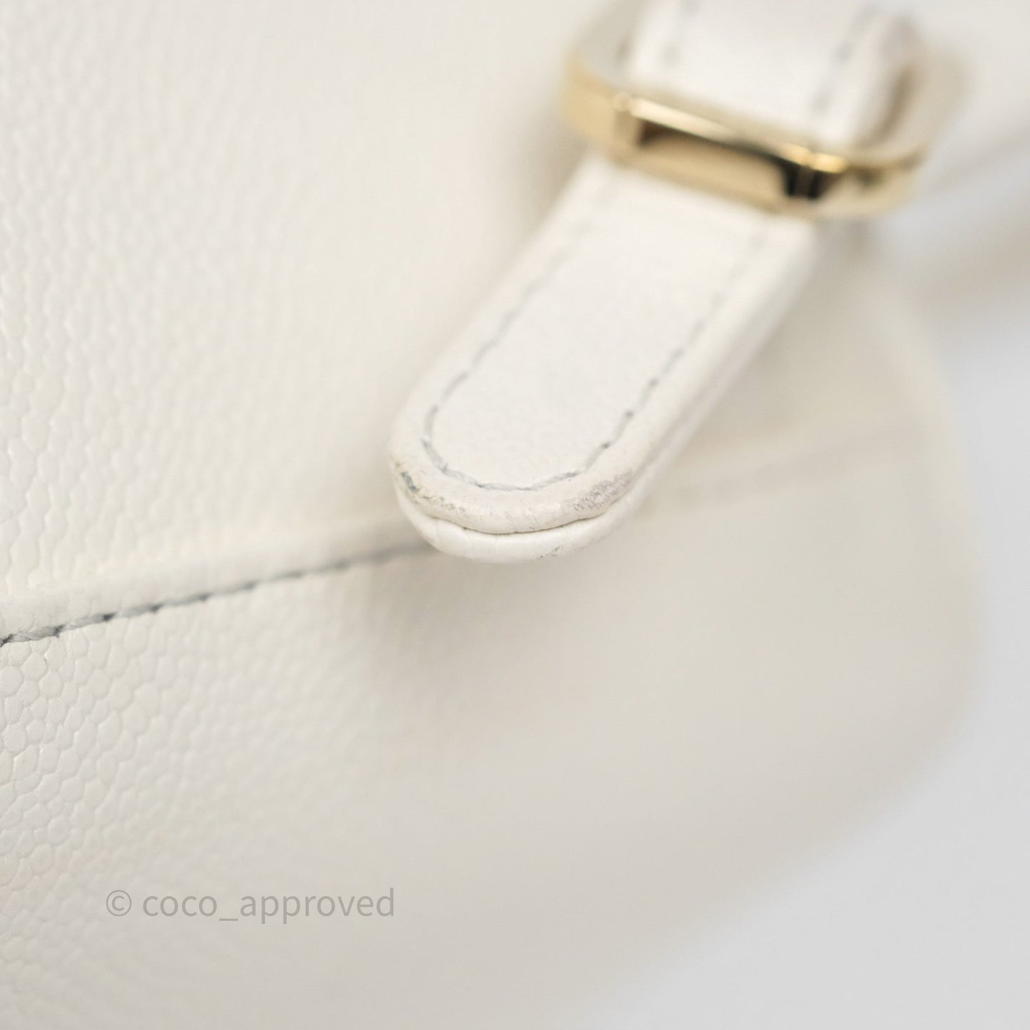 Chanel Quilted Business Affinity Backpack Ivory White Caviar Gold Hardware