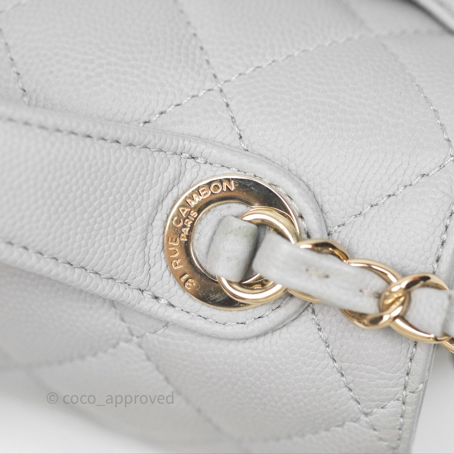 Chanel Quilted Medium Business Affinity Flap Grey Caviar Gold Hardware