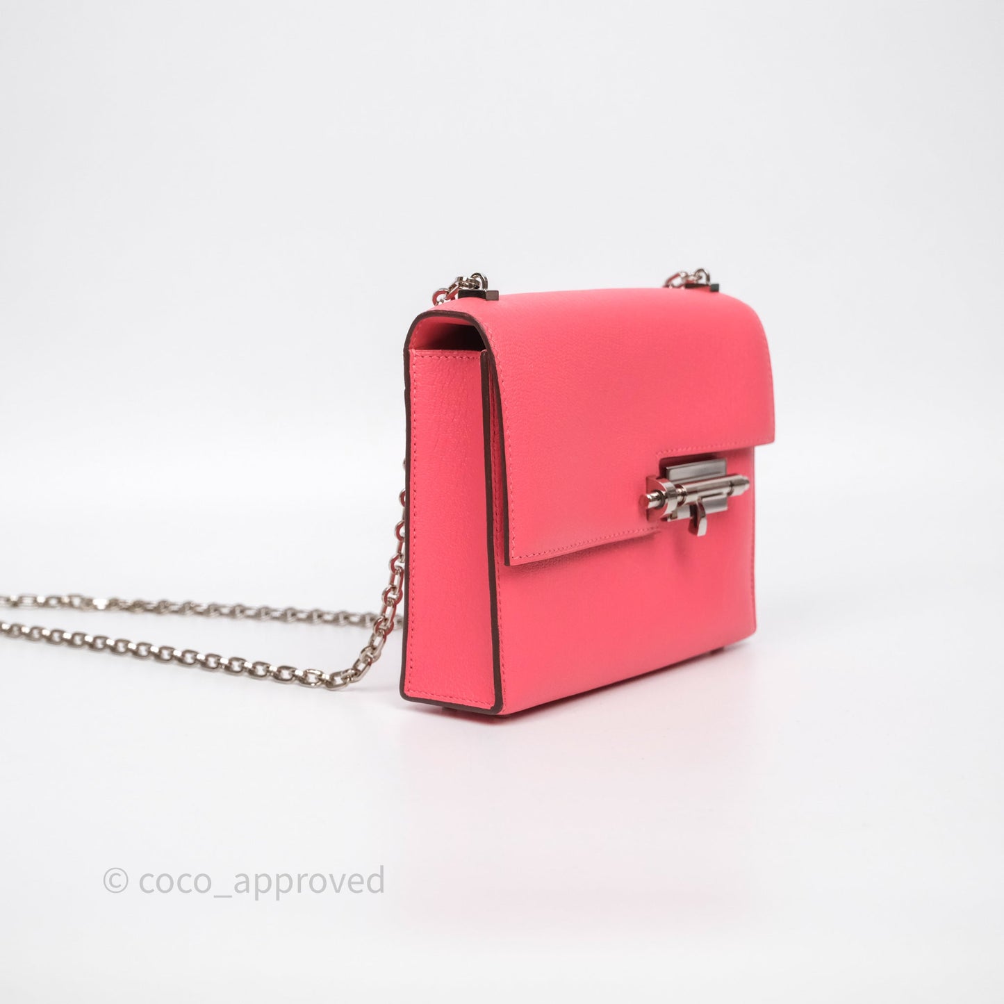 Hermès Mini Verrou Chaine Bag Rose Lipstick U5 Chevre Mysore Palladium Hardware