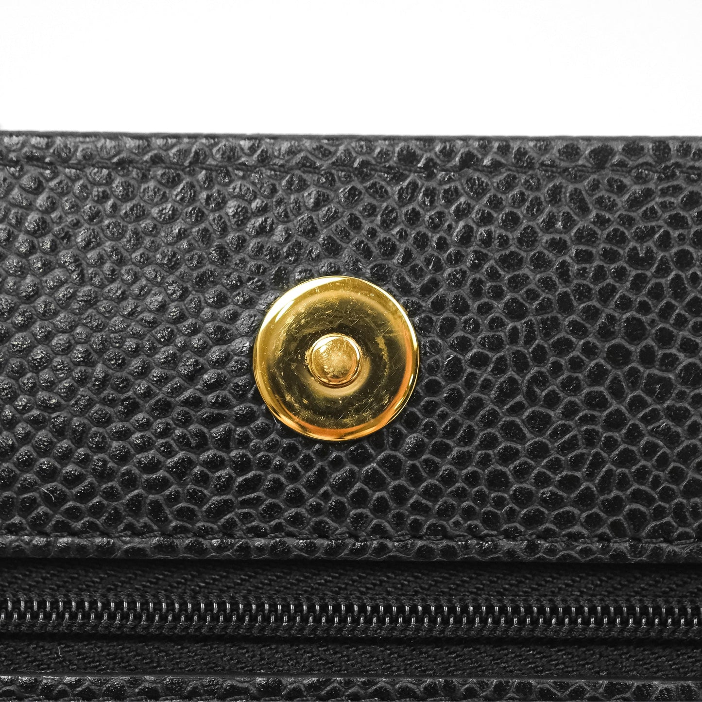 Chanel Classic Wallet On Chain WOC Quilted Black Caviar Gold Hardware