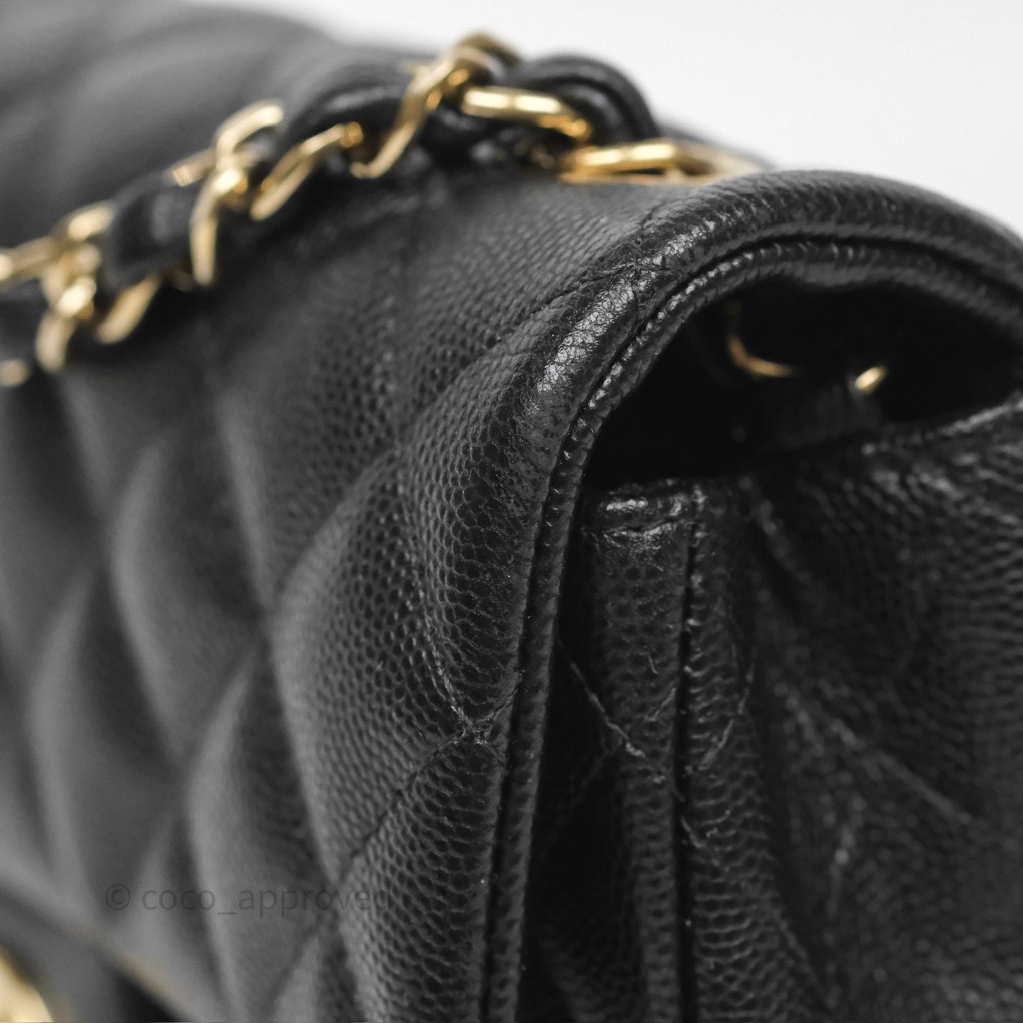Chanel Mini Rectangular Quilted Black Caviar Gold Hardware
