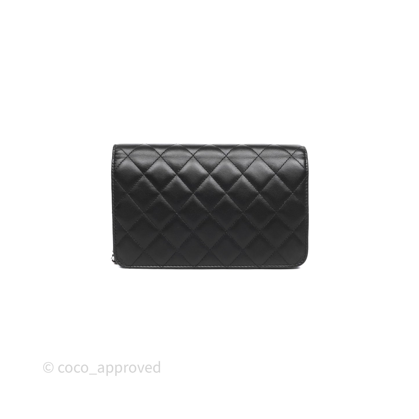 Chanel Cambon Line Wallet On Chain Black Lambskin Bag Silver Hardware