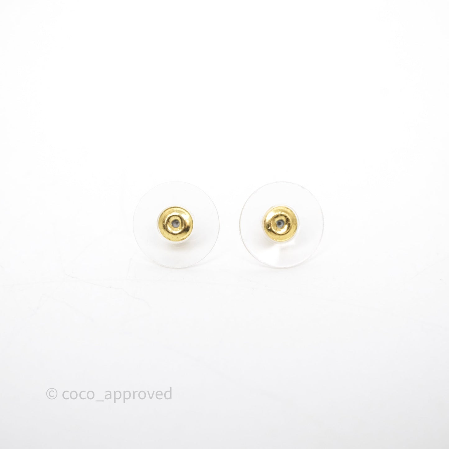 Chanel Heart Crystal CC Drop Hoop Earrings Gold Tone 23P