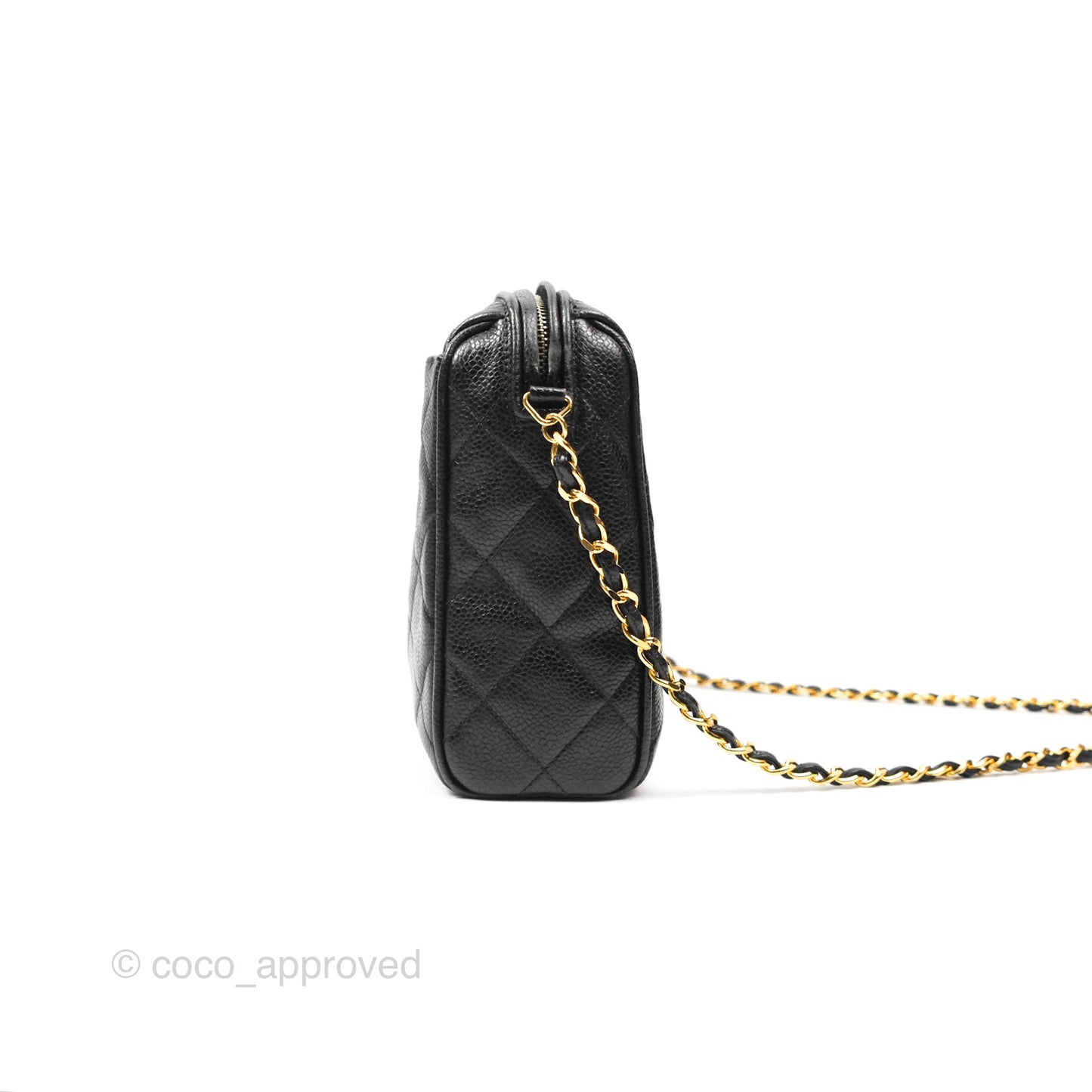 Chanel Vintage Camera Bag Black Caviar Gold Hardware