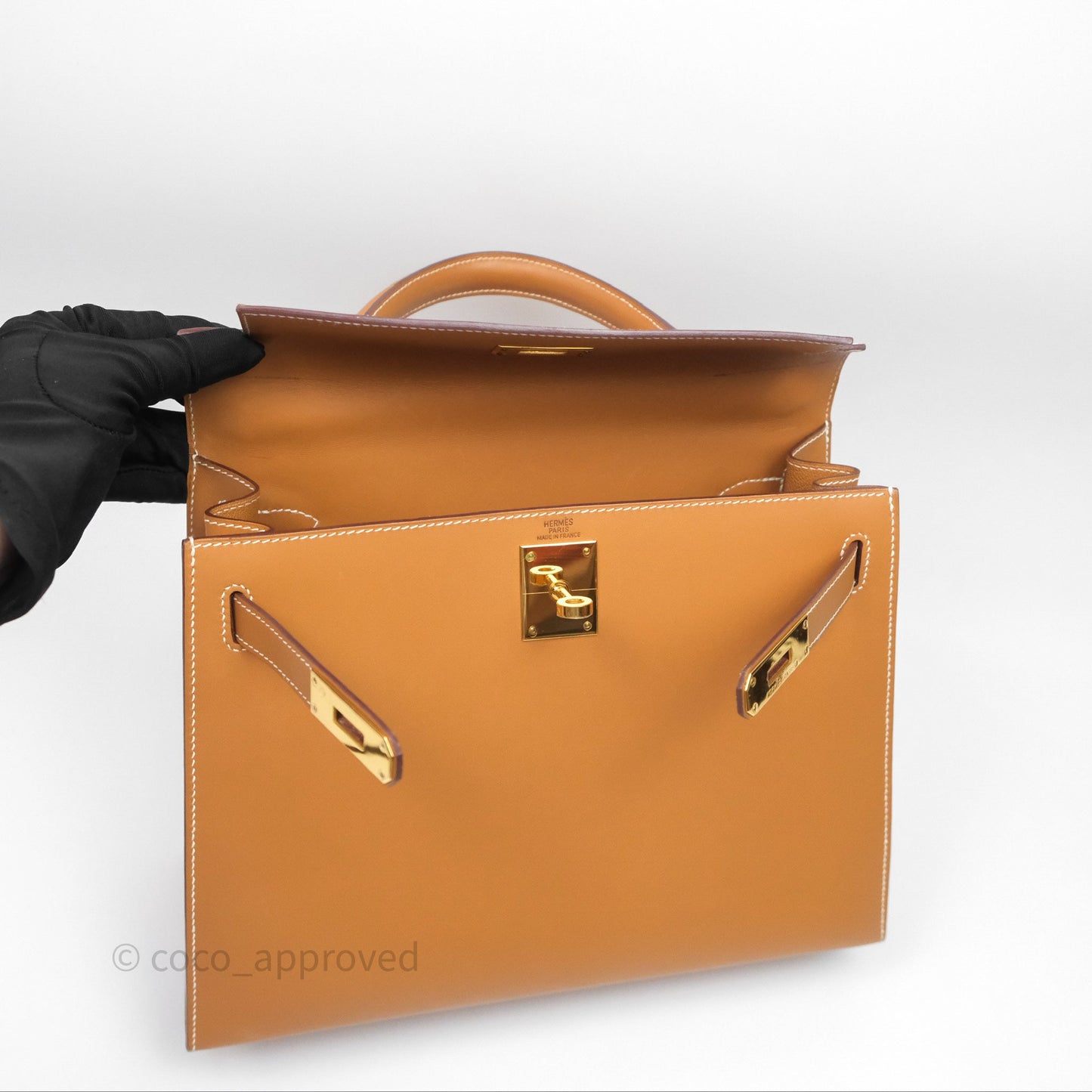 Hermès Kelly II 28 Sellier Gold 37 Chamonix Leather Gold Hardware