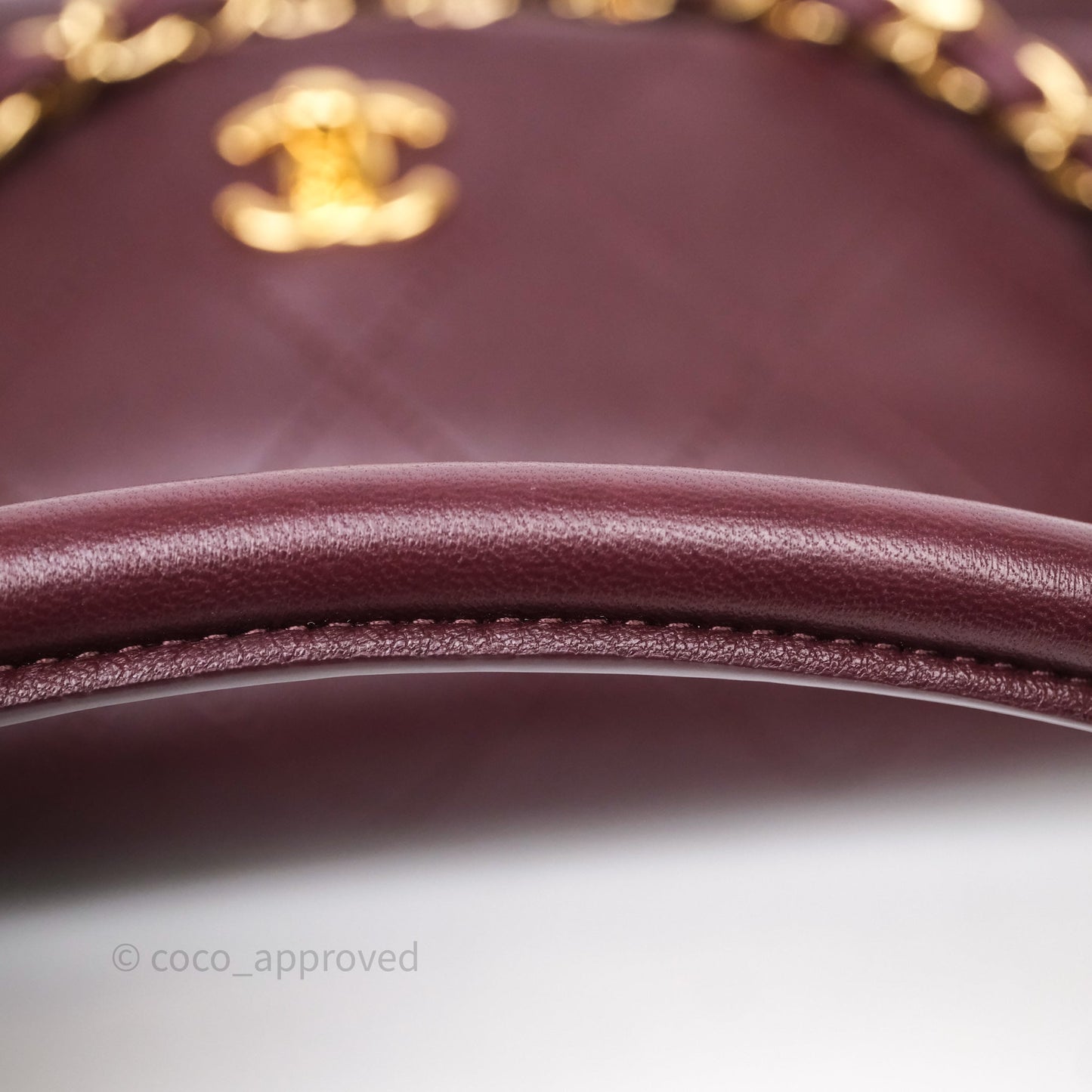 Chanel Quilted Shoulder Flap Bag Red Burgundy Lambskin Gold Hardware