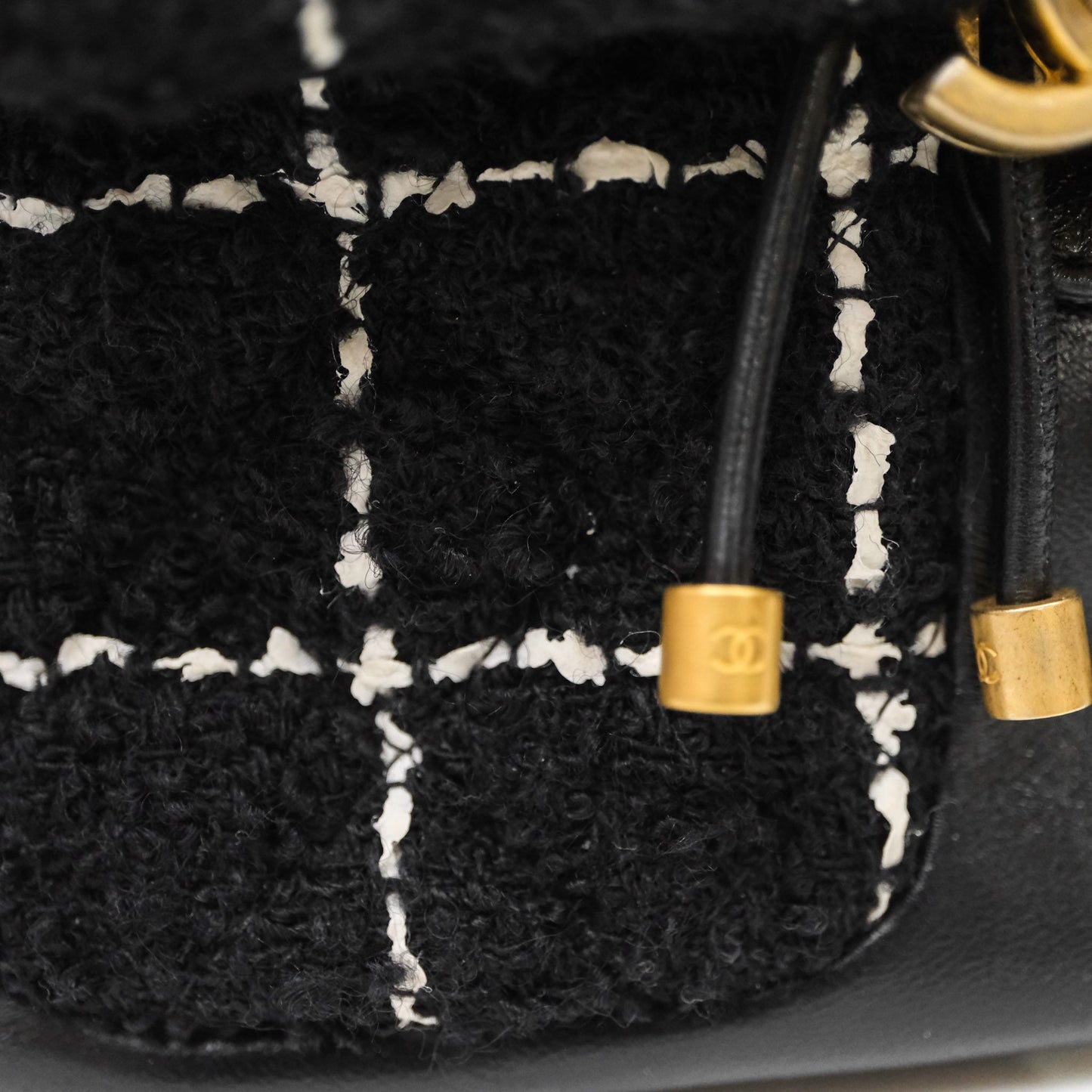Chanel Duma Backpack Black Tweed Aged Gold Hardware