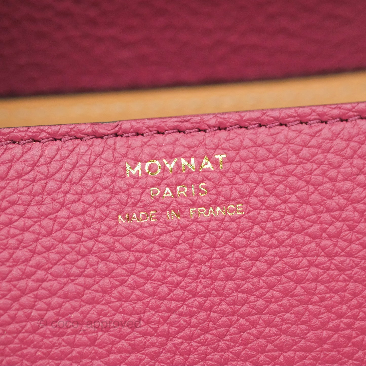 Moynat Réjane Nano Litchi Taurillon Blush Leather