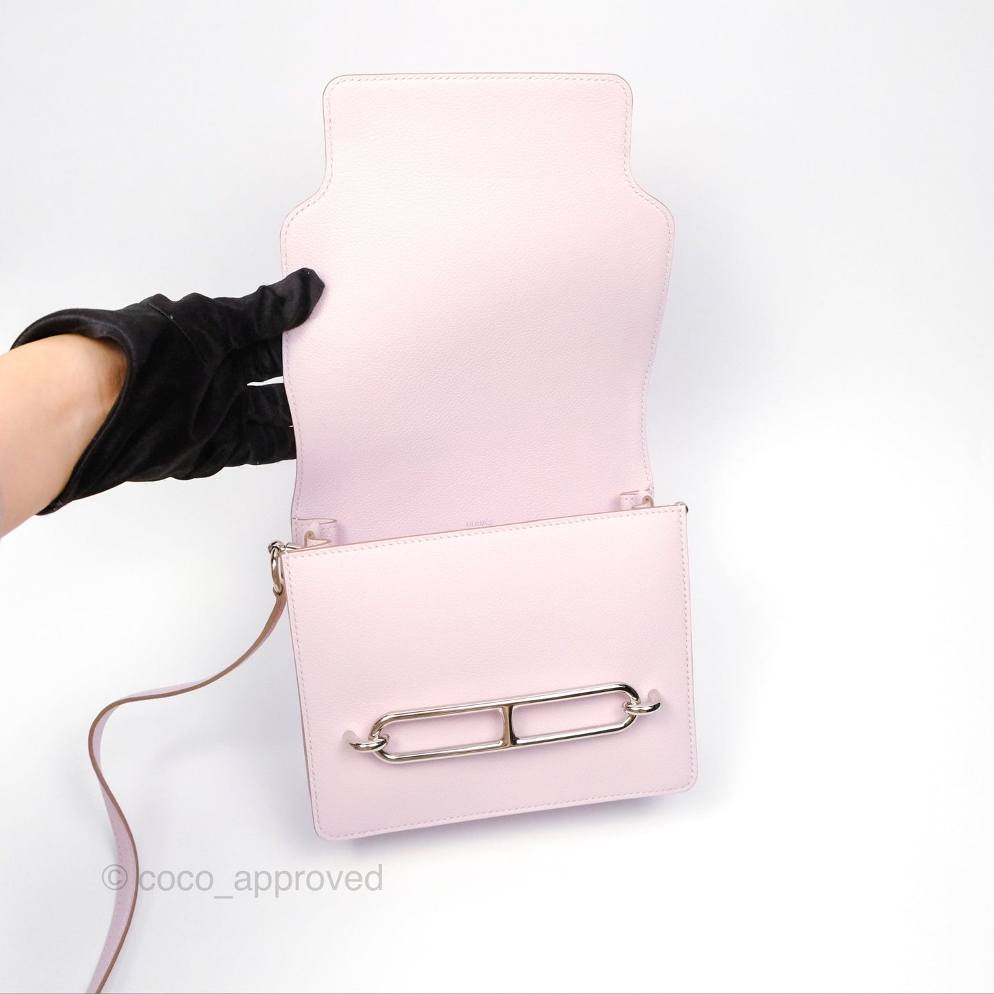 Hermès Roulis Mini 18 Mauve Pale Evercolor Palladium Hardware