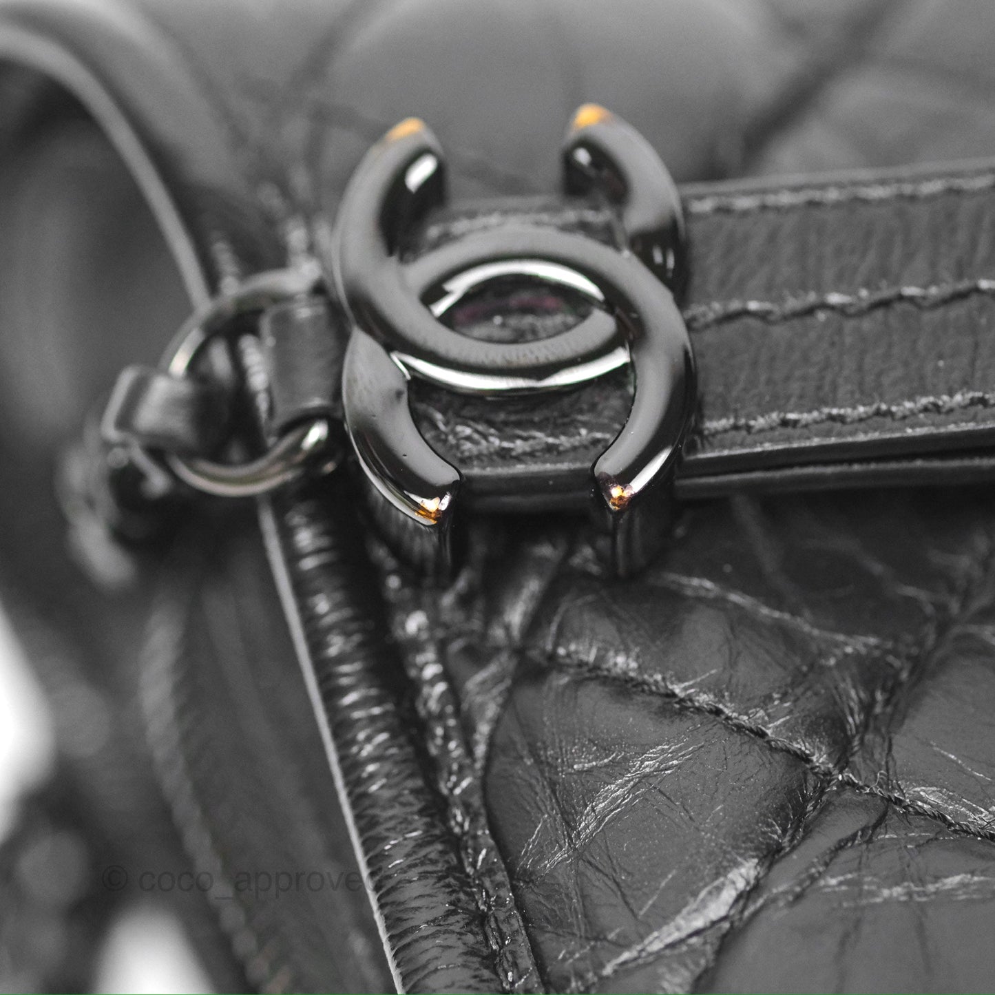 Chanel Small Gabrielle Hobo Quilted So Black Aged Calfskin