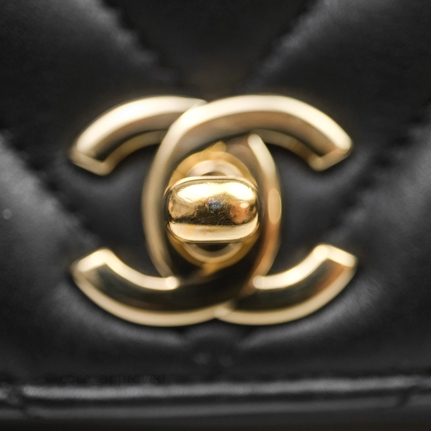 Chanel Black Lambskin Chevron Quilted Statement Flap Bag Light Gold Hardware