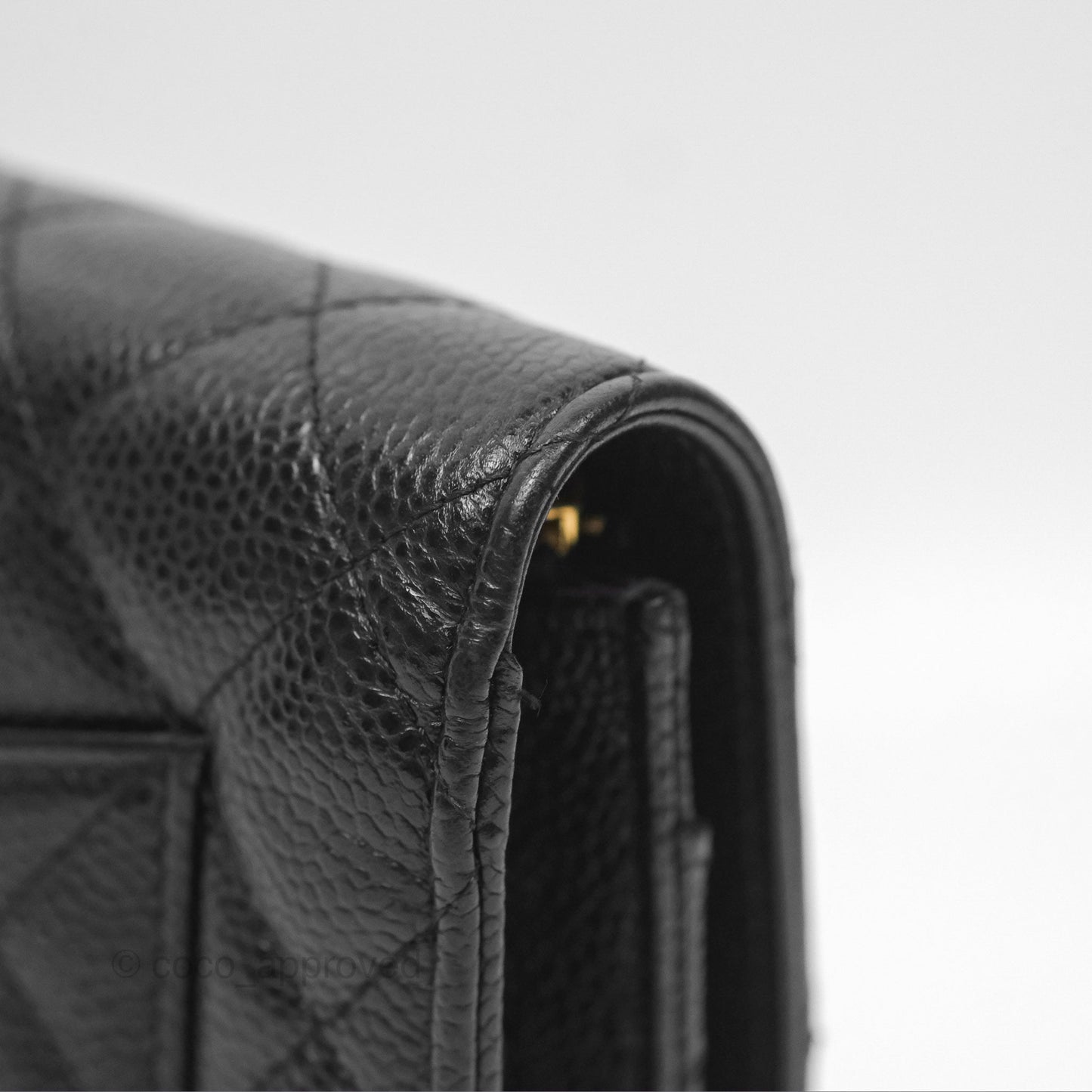 Chanel Classic Quilted Wallet On Chain WOC Black Caviar Gold Hardware