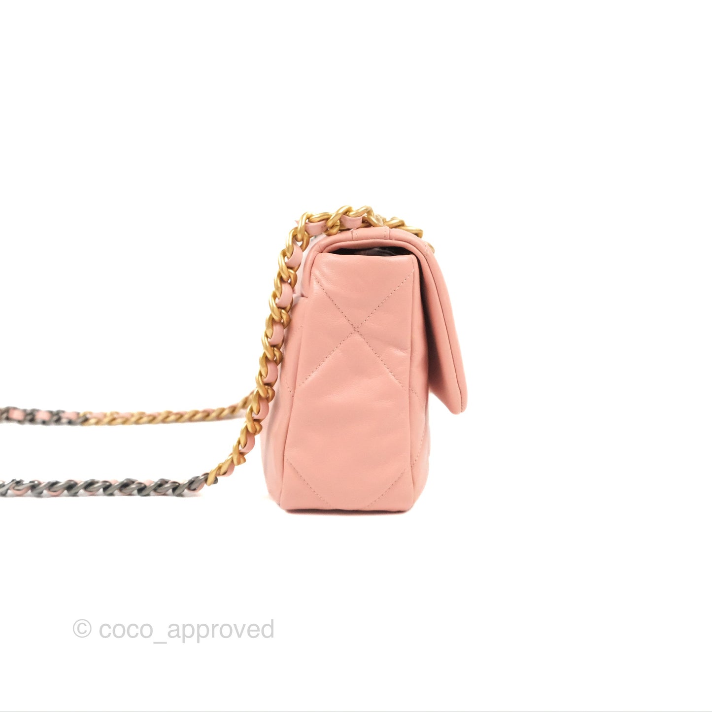 Chanel 19 Small Blush Pink Goatskin Mixed Hardware
