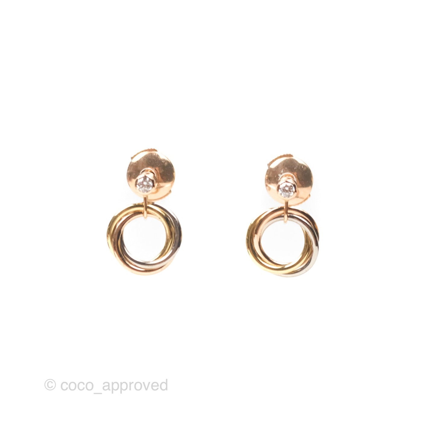 Cartier Trinity Diamond Earrings White Gold/ Yellow Gold/ Rose Gold