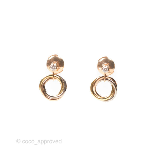 Cartier Trinity Diamond Earrings White Gold/ Yellow Gold/ Rose Gold