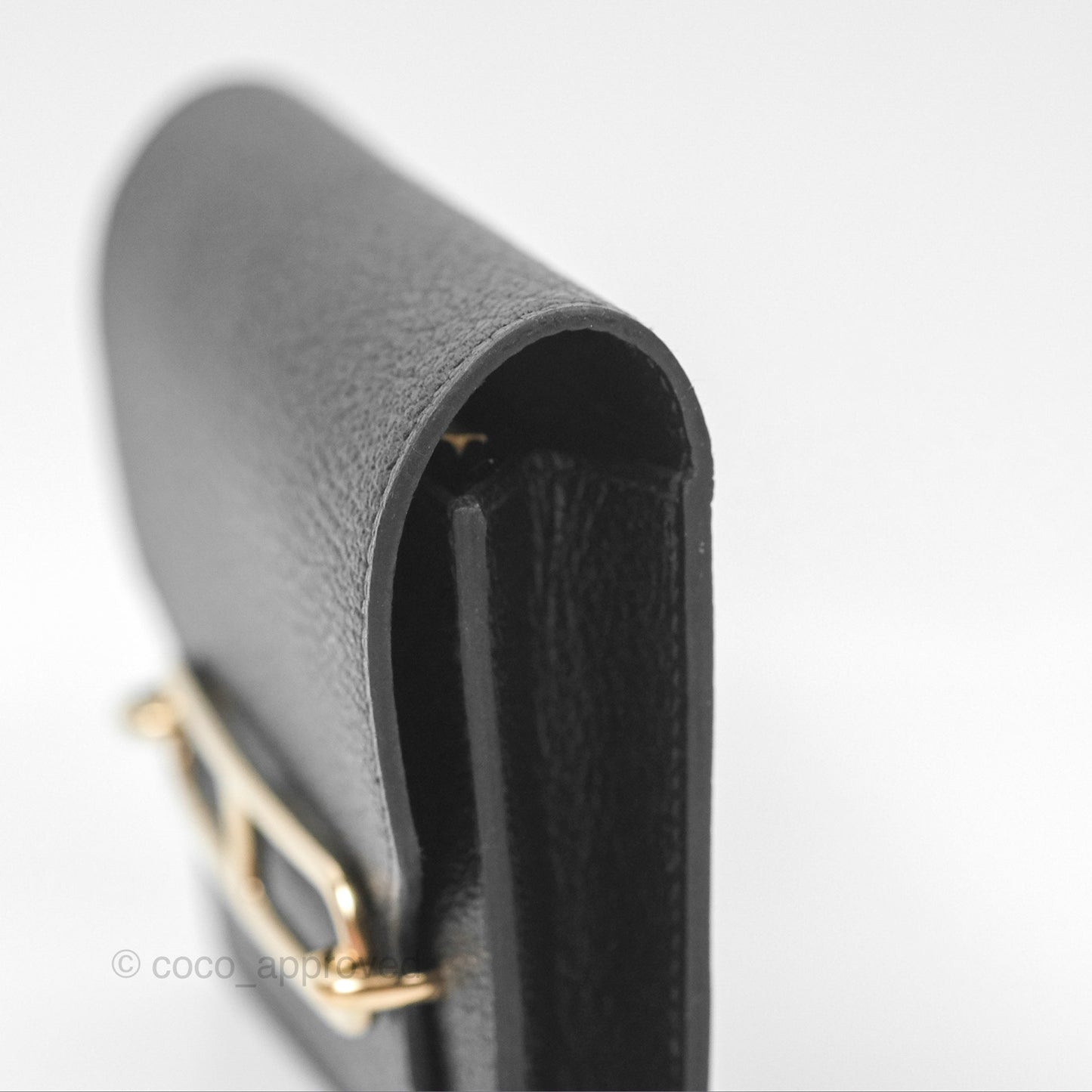 Hermès Roulis Slim Wallet Noir Gold Hardware