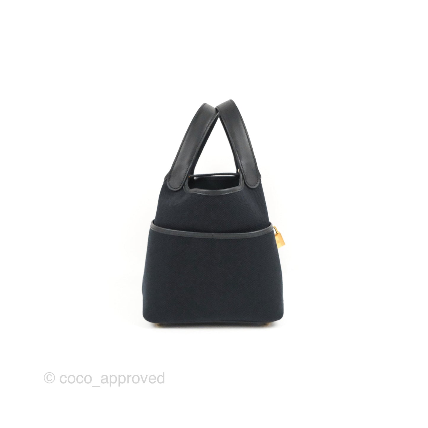 Hermes Picotin Lock 18 Cargo Pockets Black Gold Hardware