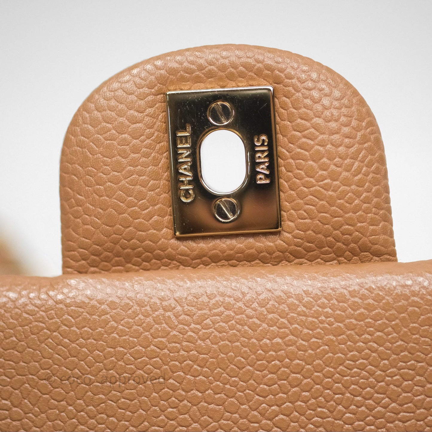 Chanel Mini Rectangular Quilted Dark Beige Caviar Gold Hardware