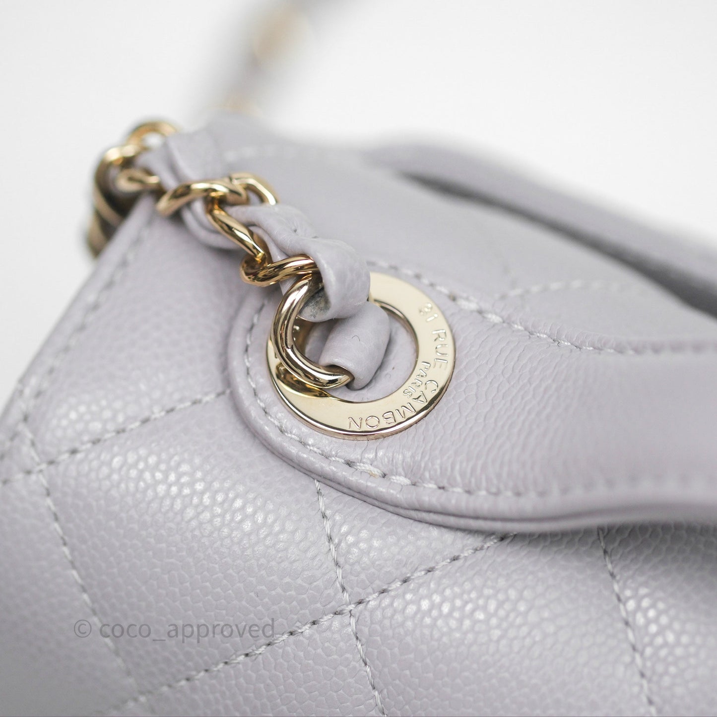 Chanel Quilted Medium Business Affinity Flap Light Grey Caviar Gold Hardware