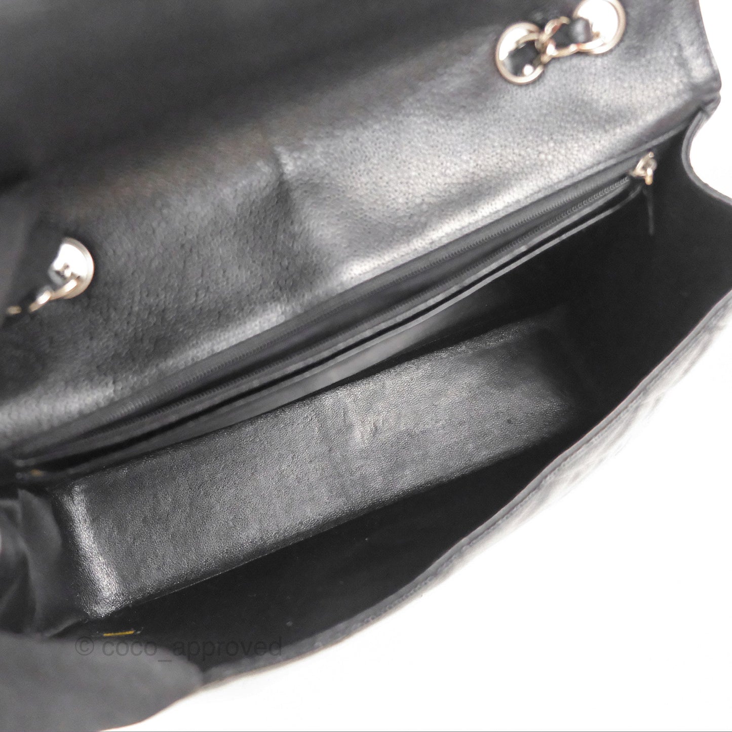Chanel Jumbo Single Flap Quilted Black Caviar Silver Hardware