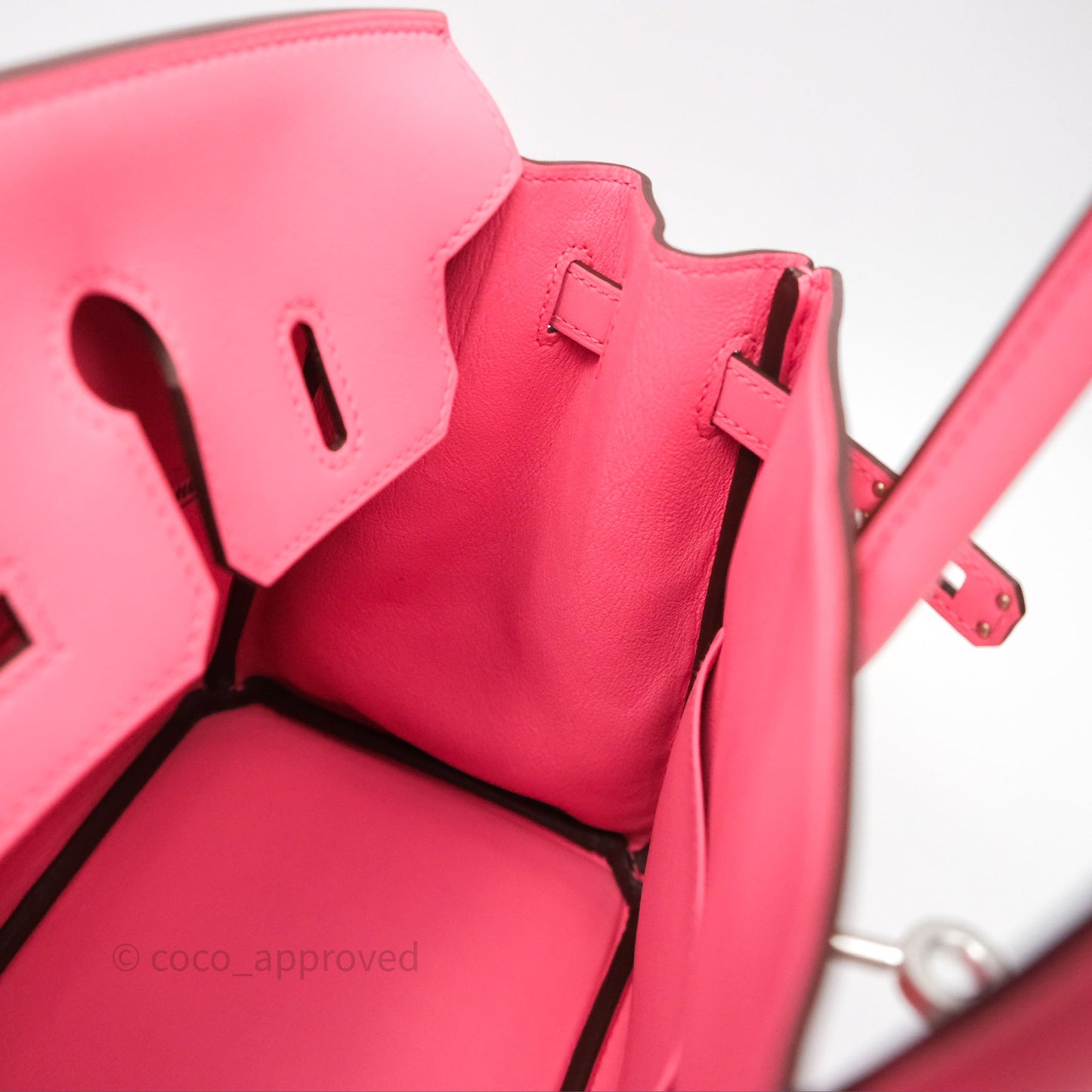 Hermès Birkin 25 Retourne Rose Azalee 8W Swift Palladium Hardware