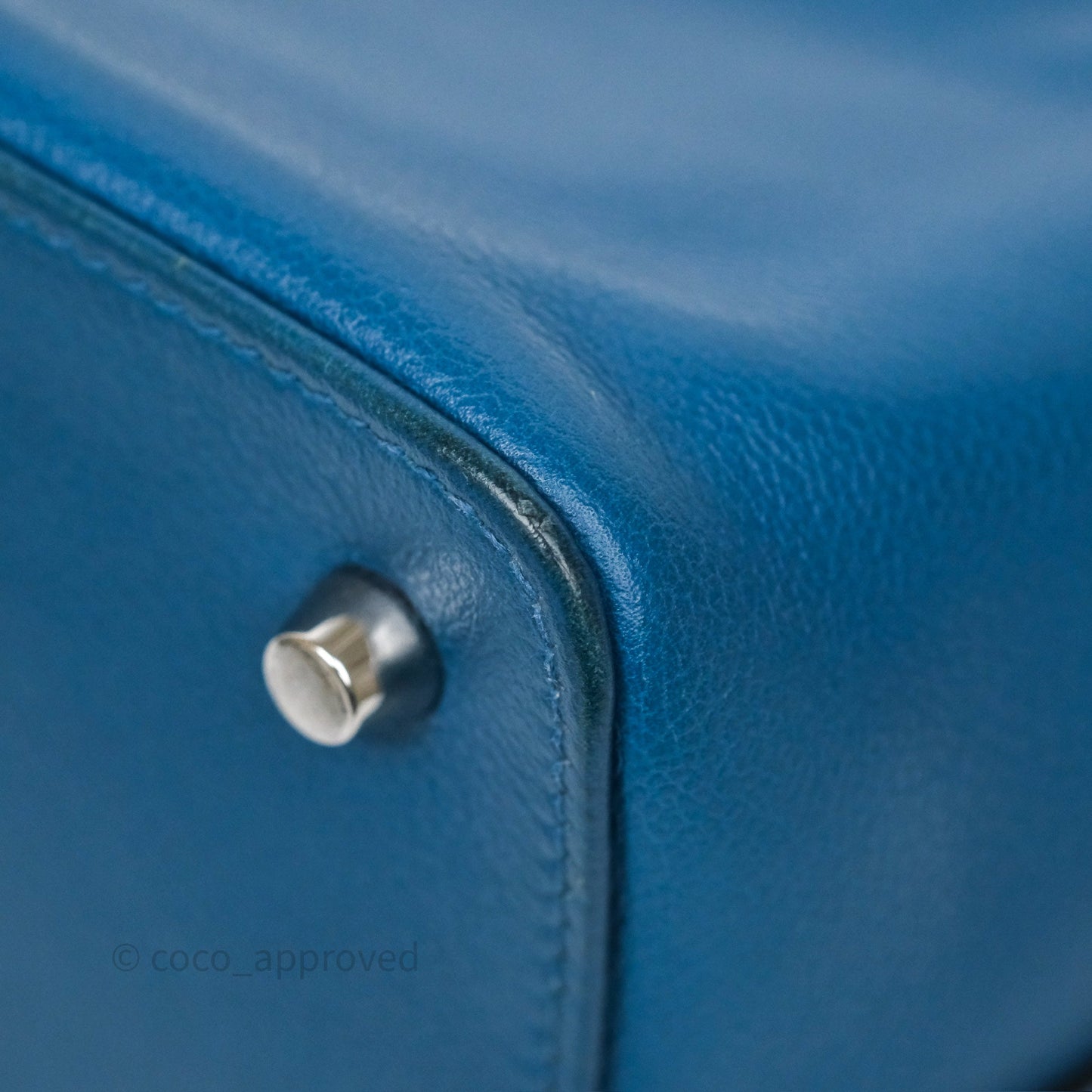 Hermès ToolBox 20 Bleu Cobalt 7C Evercolor Palladium Hardware