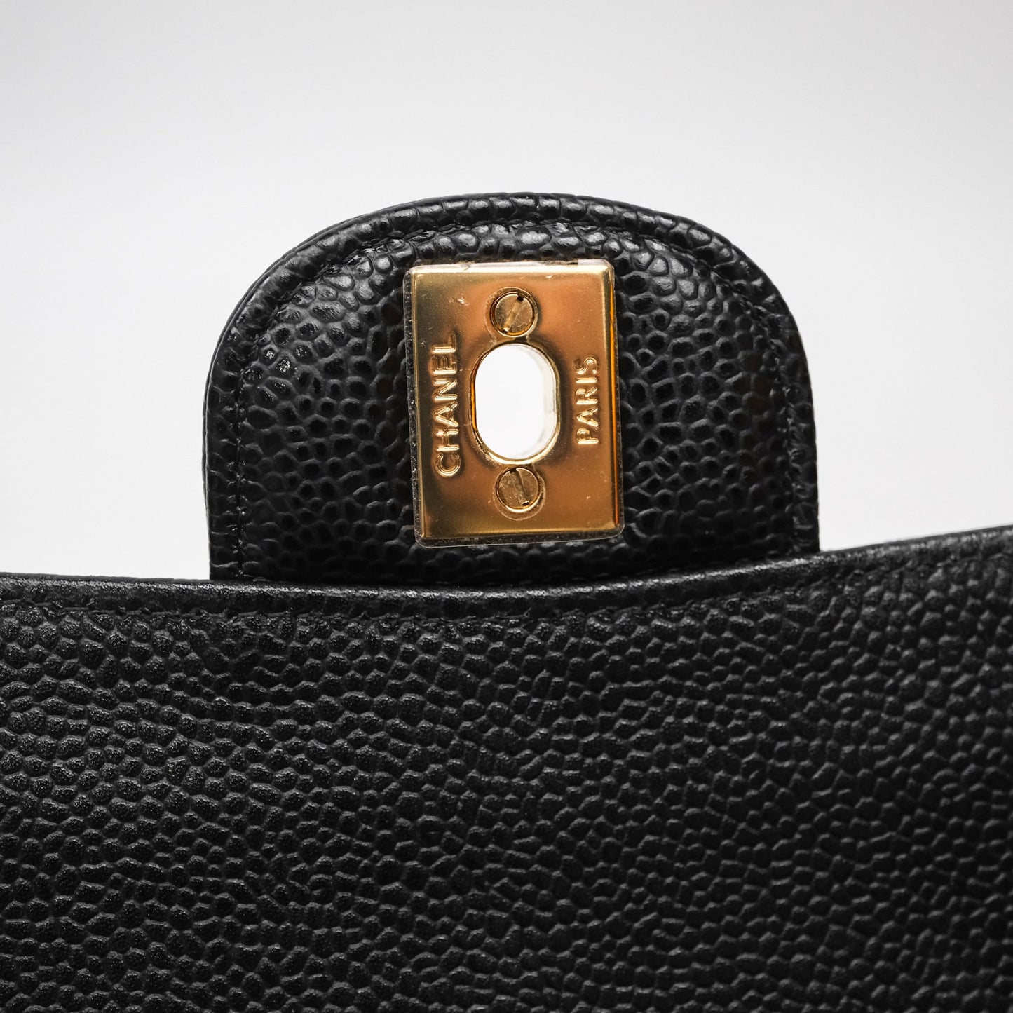 Chanel Classic Medium Flap Quilted Black Caviar Gold Hardware