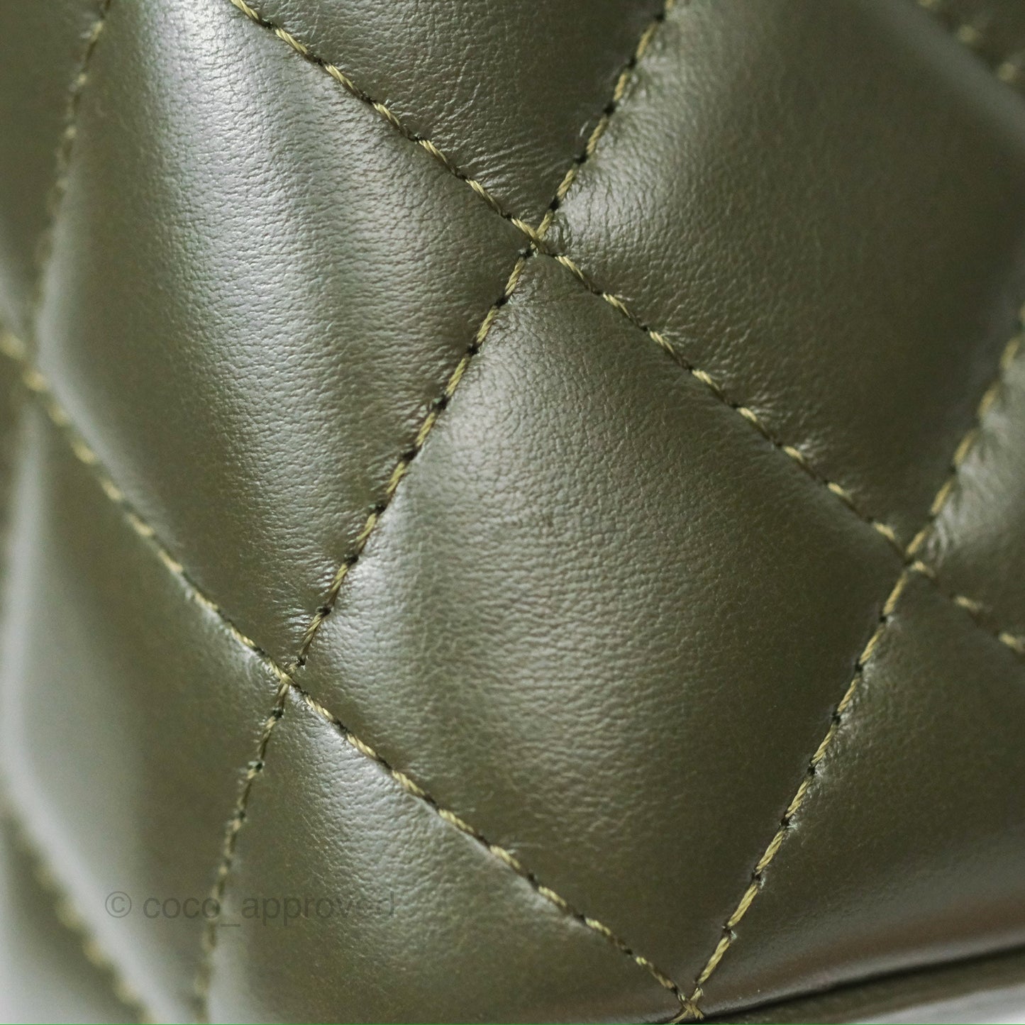 Chanel All Slide Vanity with Adjustable Chain Dark Olive Green Lambskin Aged Gold Hardware