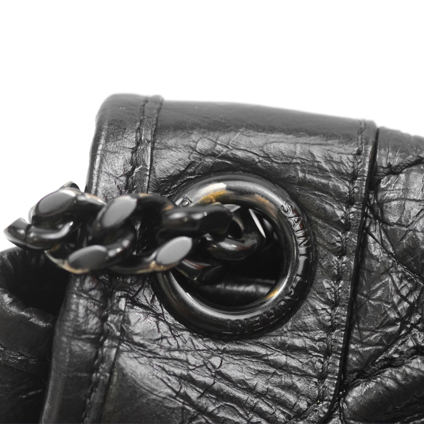 Saint Laurent Medium Niki Chain Bag Crinkled Calfskin So Black