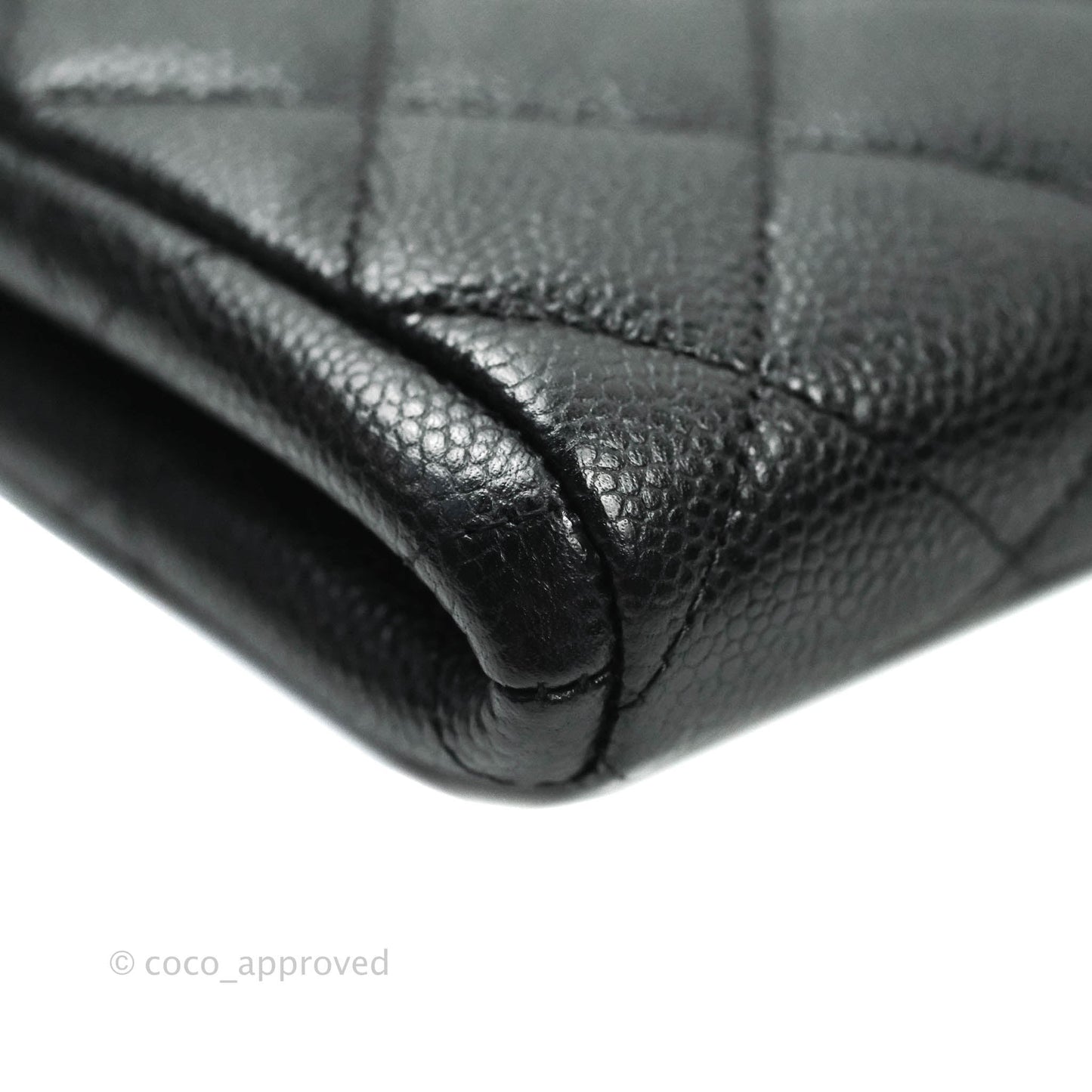 Chanel Quilted Clutch with Chain Black Caviar Silver Hardware