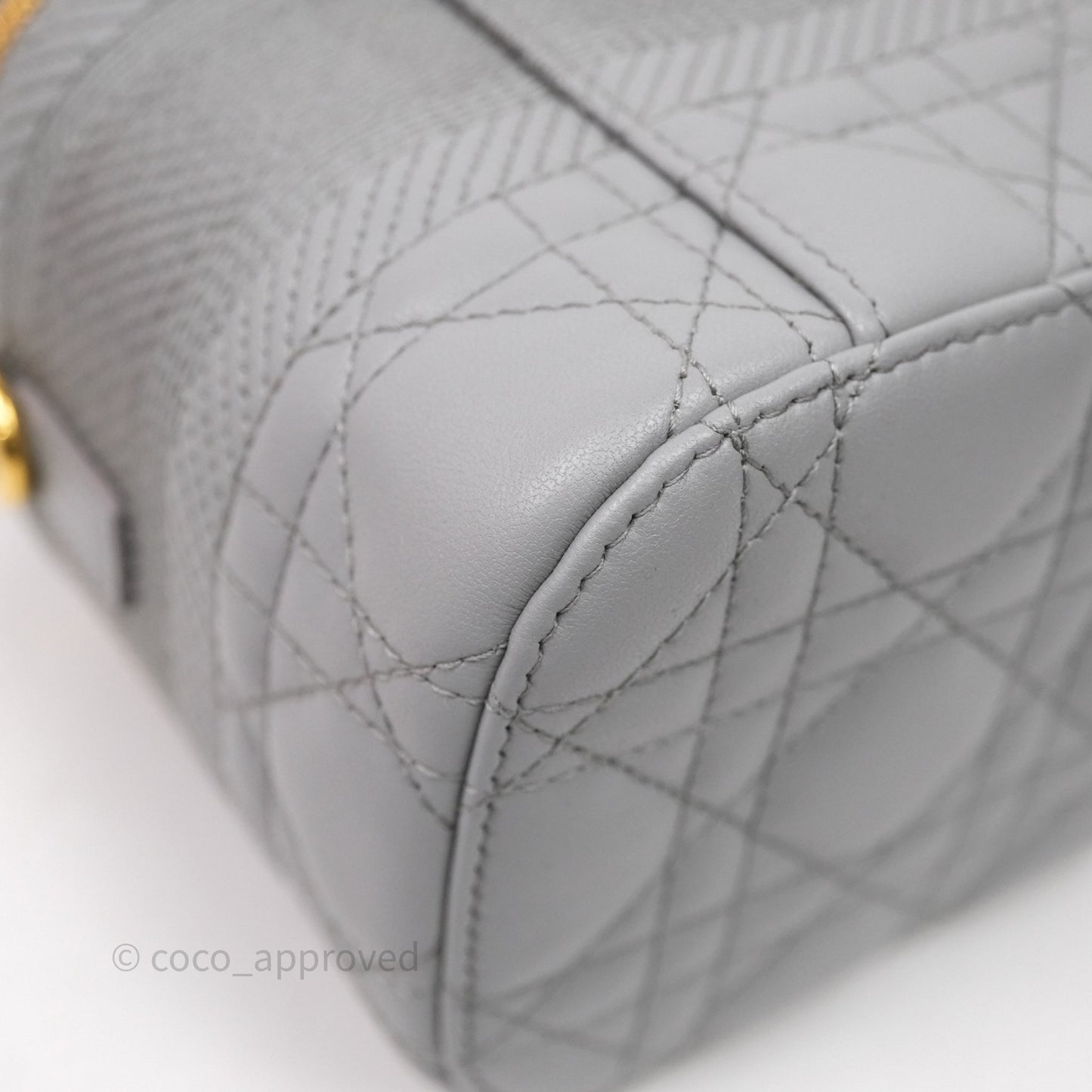 Christian Dior Small Diortravel Vanity Case Grey Lambskin Cannage