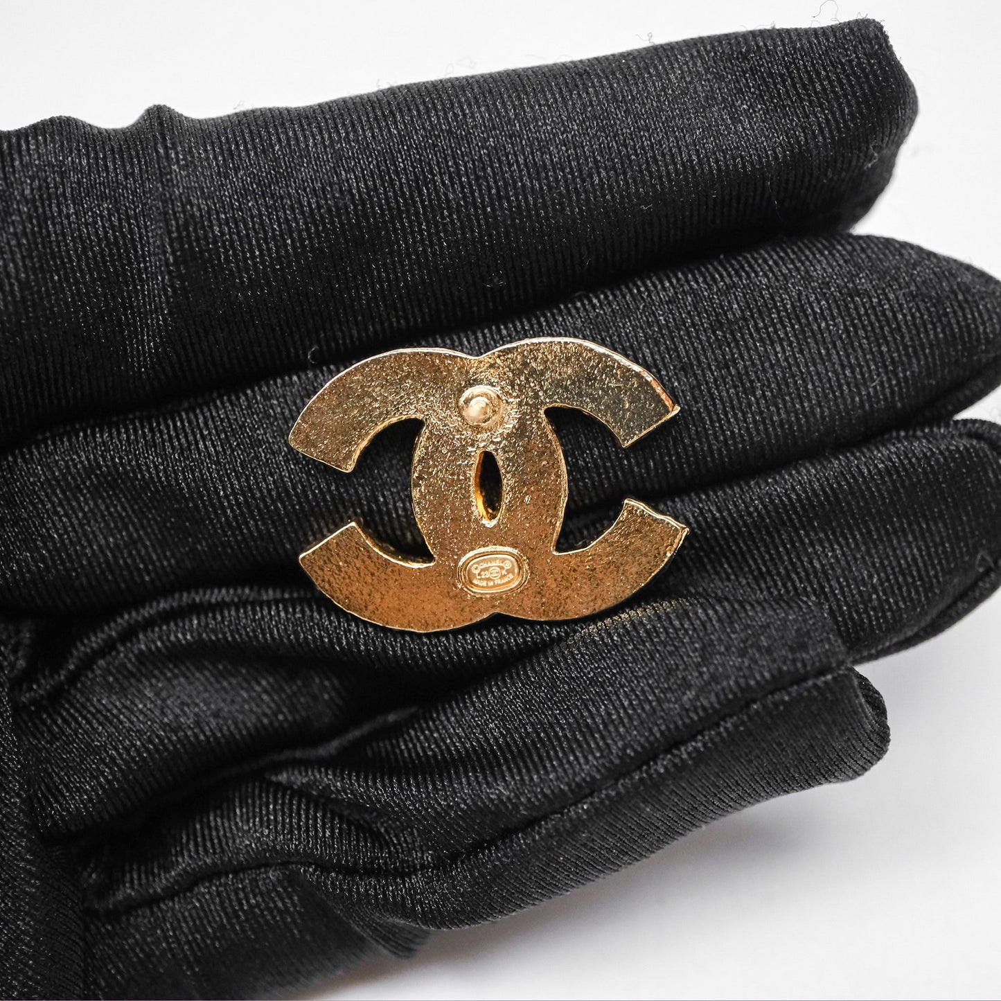 Chanel CC Pink Earrings Gold Tone 23K