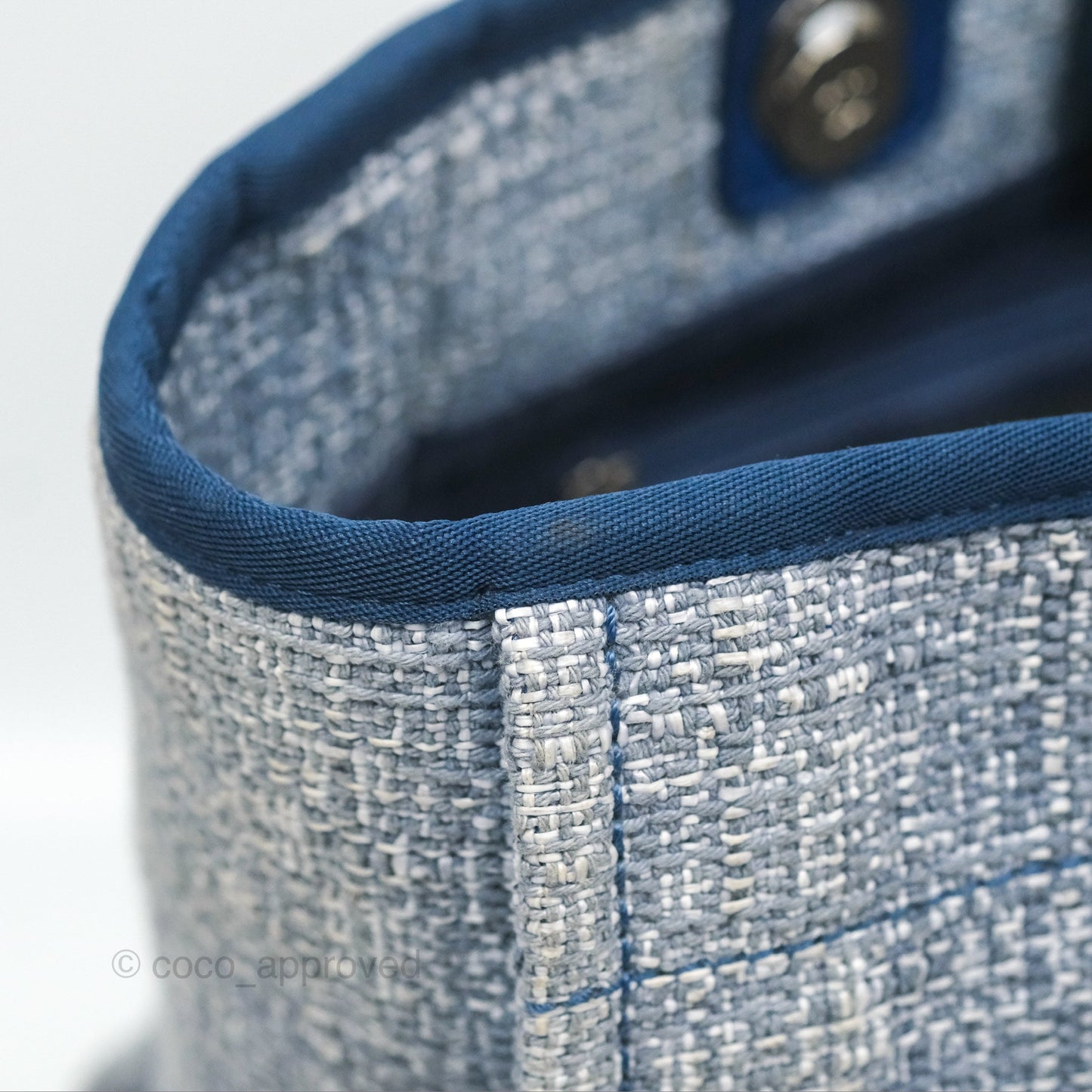 Chanel Medium Deauville Tote Blue Canvas