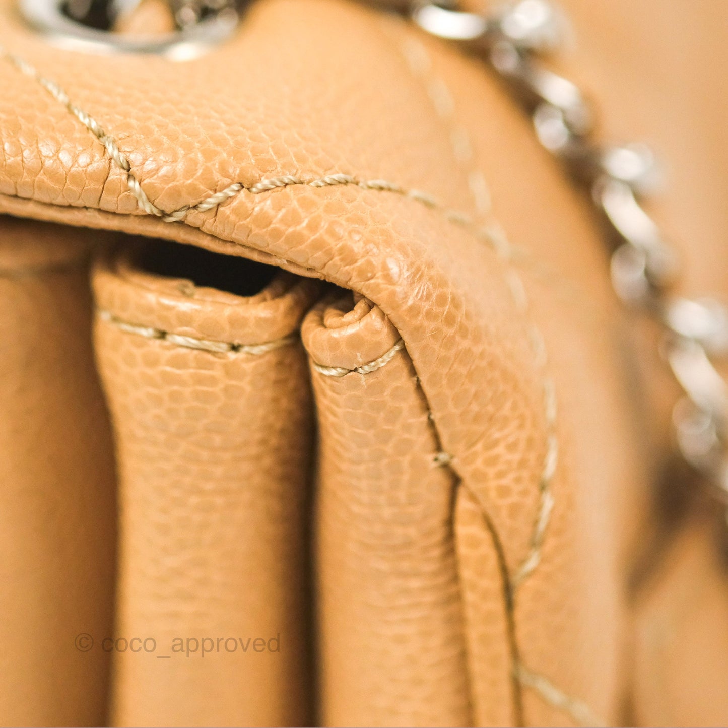 Chanel Quilted Small Urban Companion Flap Bag Beige Caviar Silver Hardware