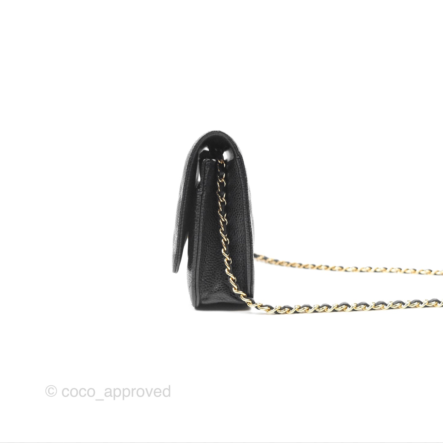 Chanel Classic Wallet on Chain WOC Quilted Black Caviar Gold Hardware