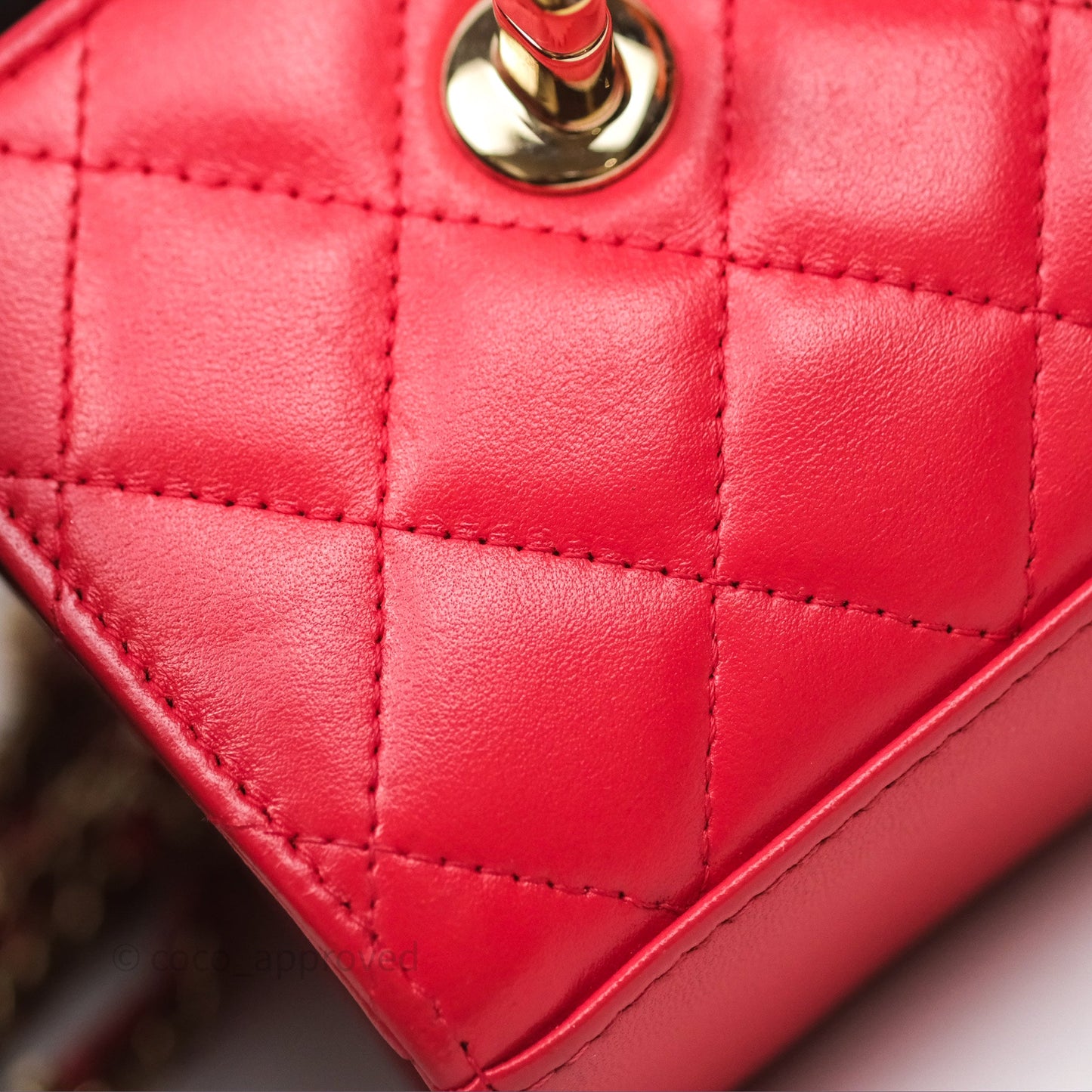Chanel Mini Quilted Trendy CC Clutch With Chain Red Lambskin Gold Hardware