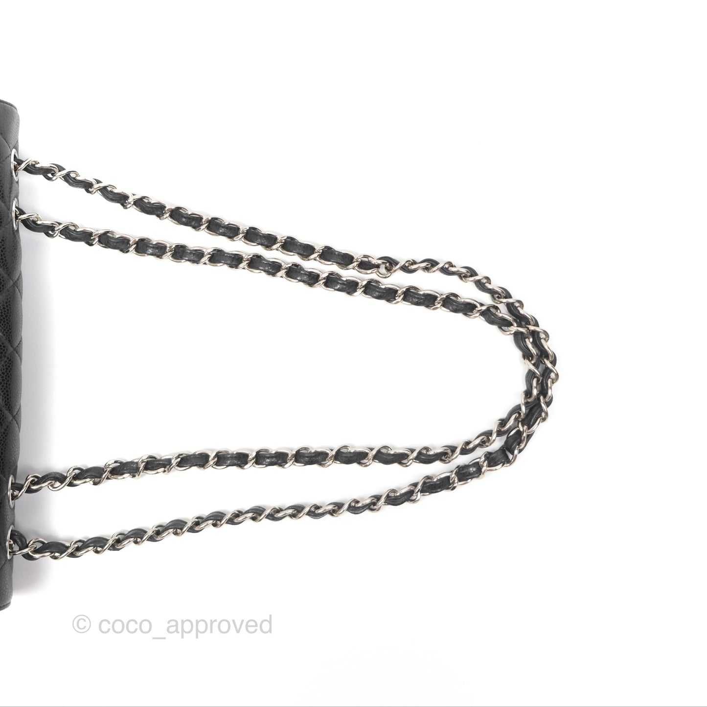 Chanel Jumbo Single Flap Quilted Black Caviar Silver Hardware