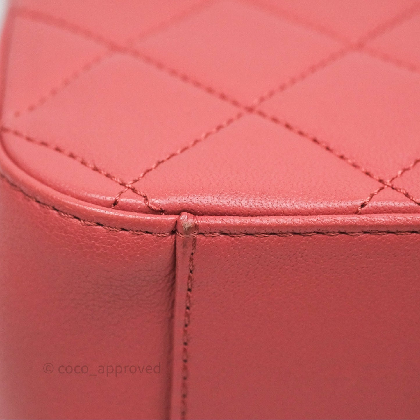 Chanel Quilted Small Chain Infinity Handle Bag Pink Lambskin Aged Gold Hardware