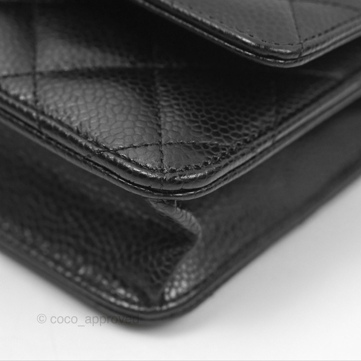 Chanel Quilted Classic Wallet On Chain WOC Black Caviar Gold Hardware