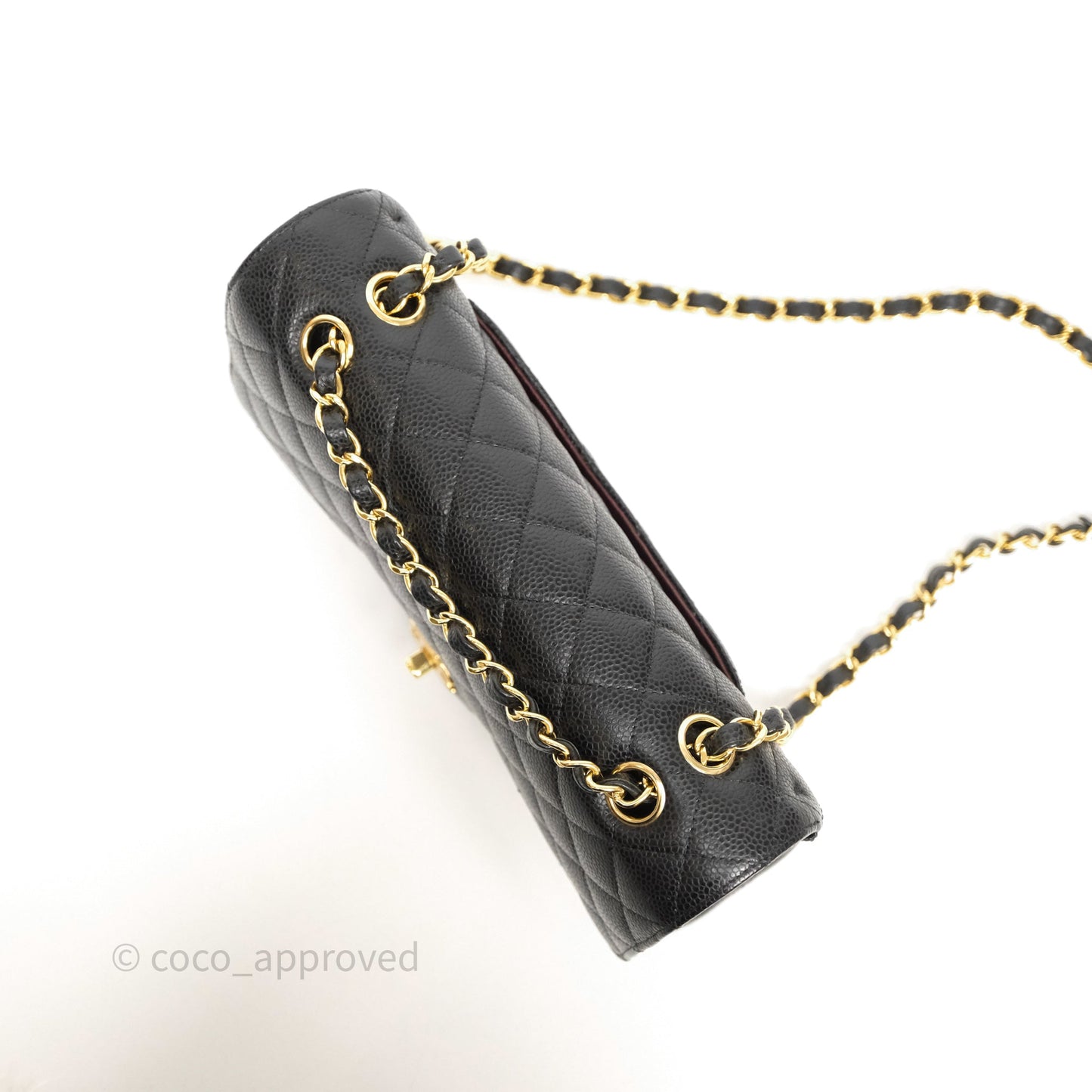 Chanel Classic M/L Medium Flap Quilted Black Caviar Gold Hardware