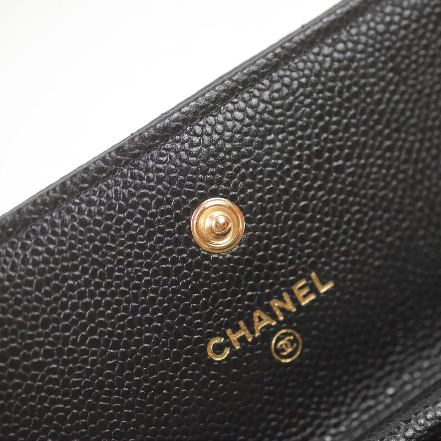 Chanel Miss Coco Clutch With Chain Quilted Black Caviar Gold Hardware