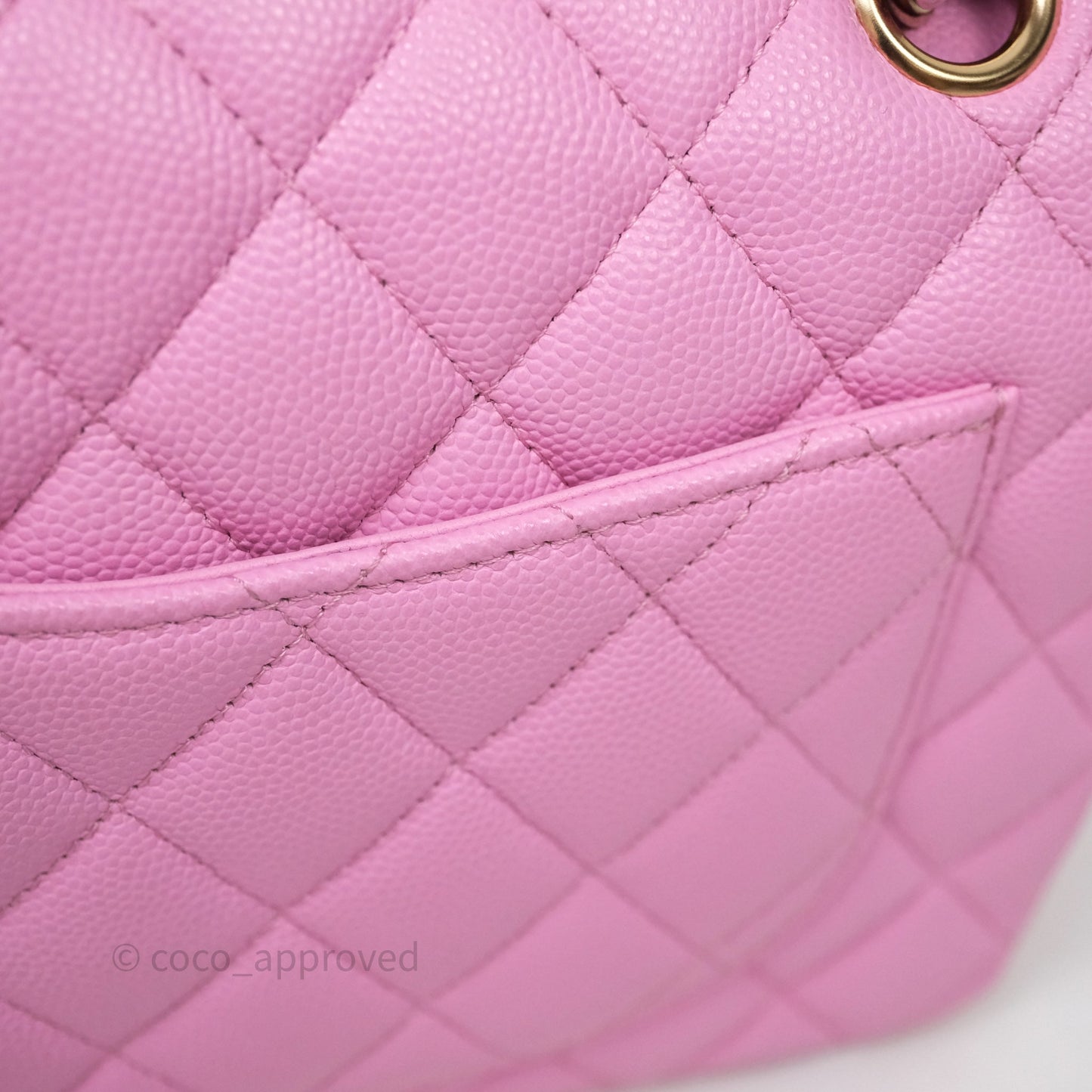 Chanel Small Classic Flap Quilted Pink Caviar Gold Hardware