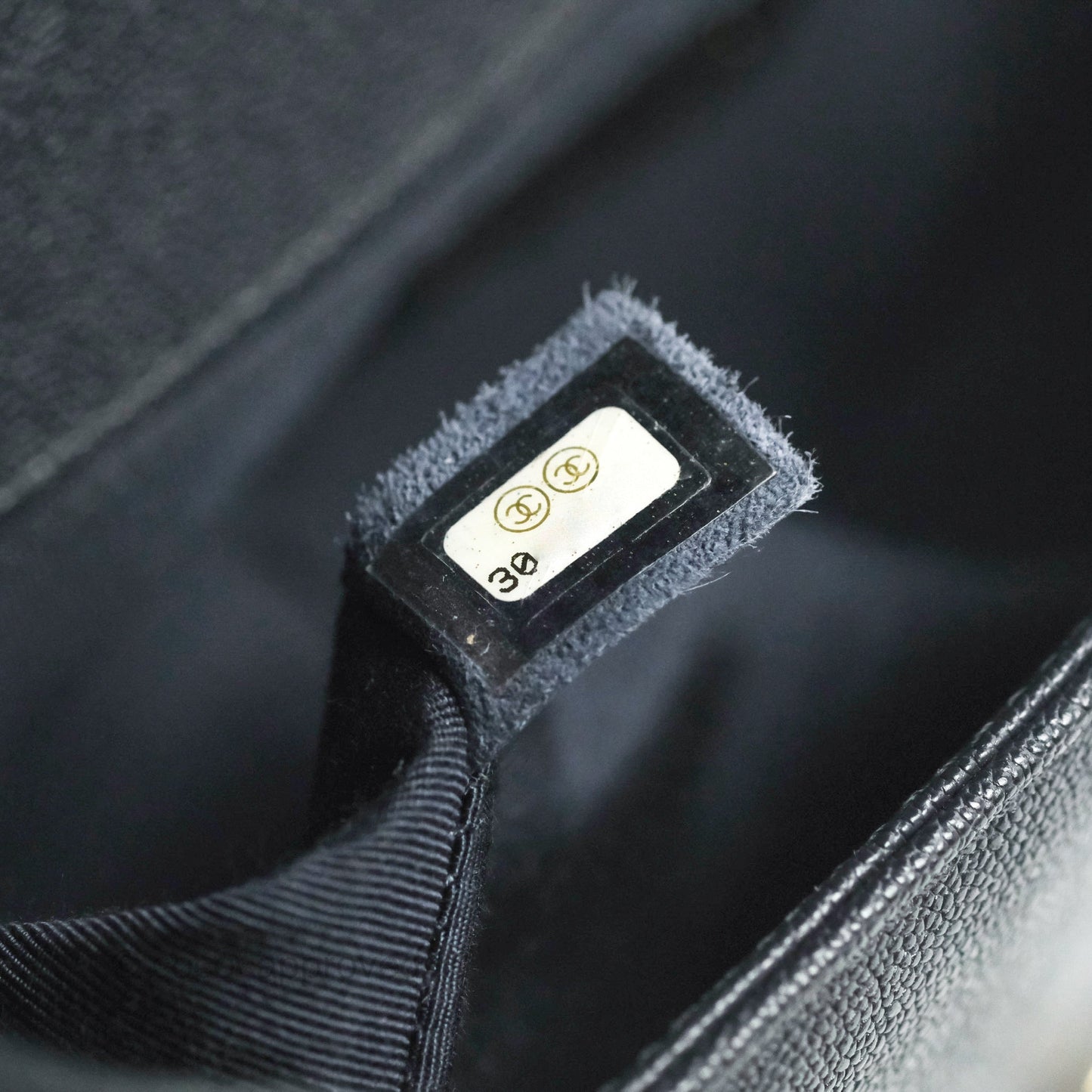 Chanel Chevron Medium Boy Dark Navy Caviar Gold Hardware