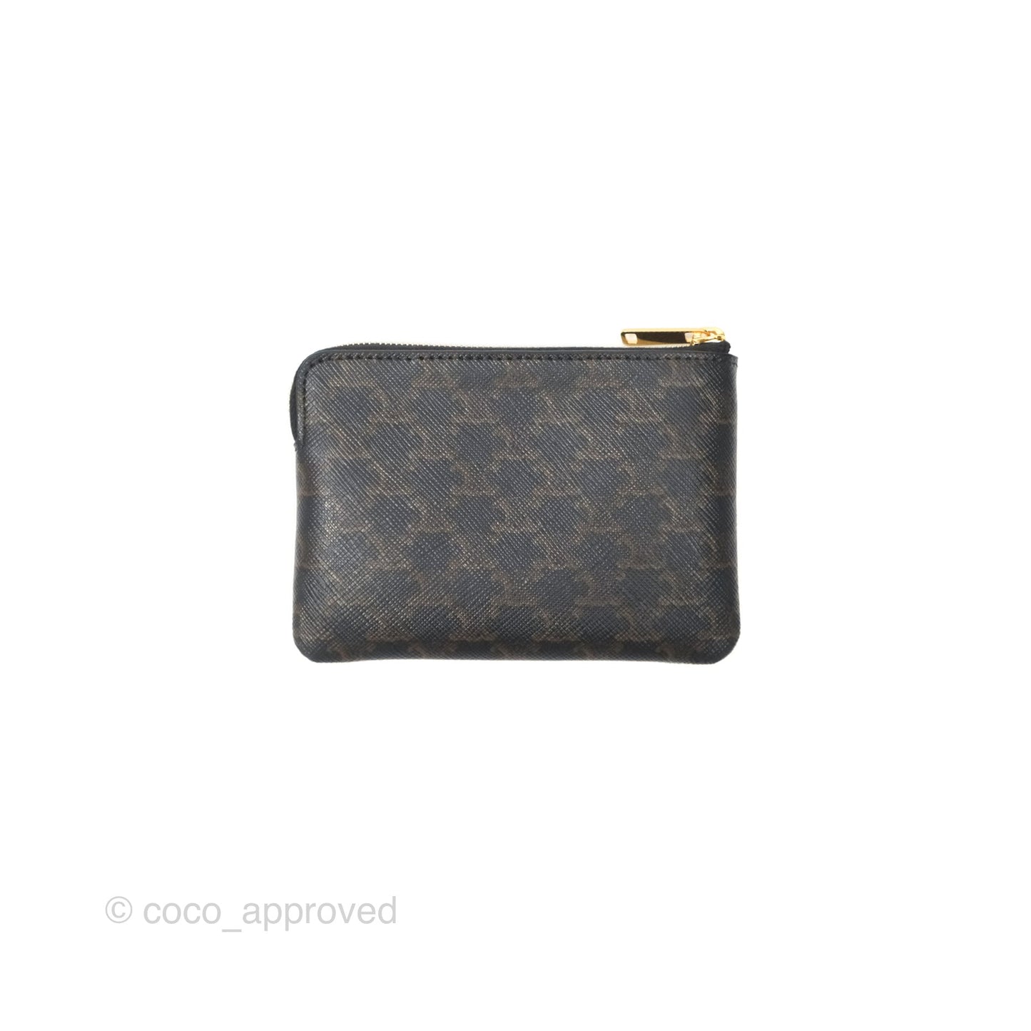 Celine Coin & Card Pouch Black Triomphe Canvas