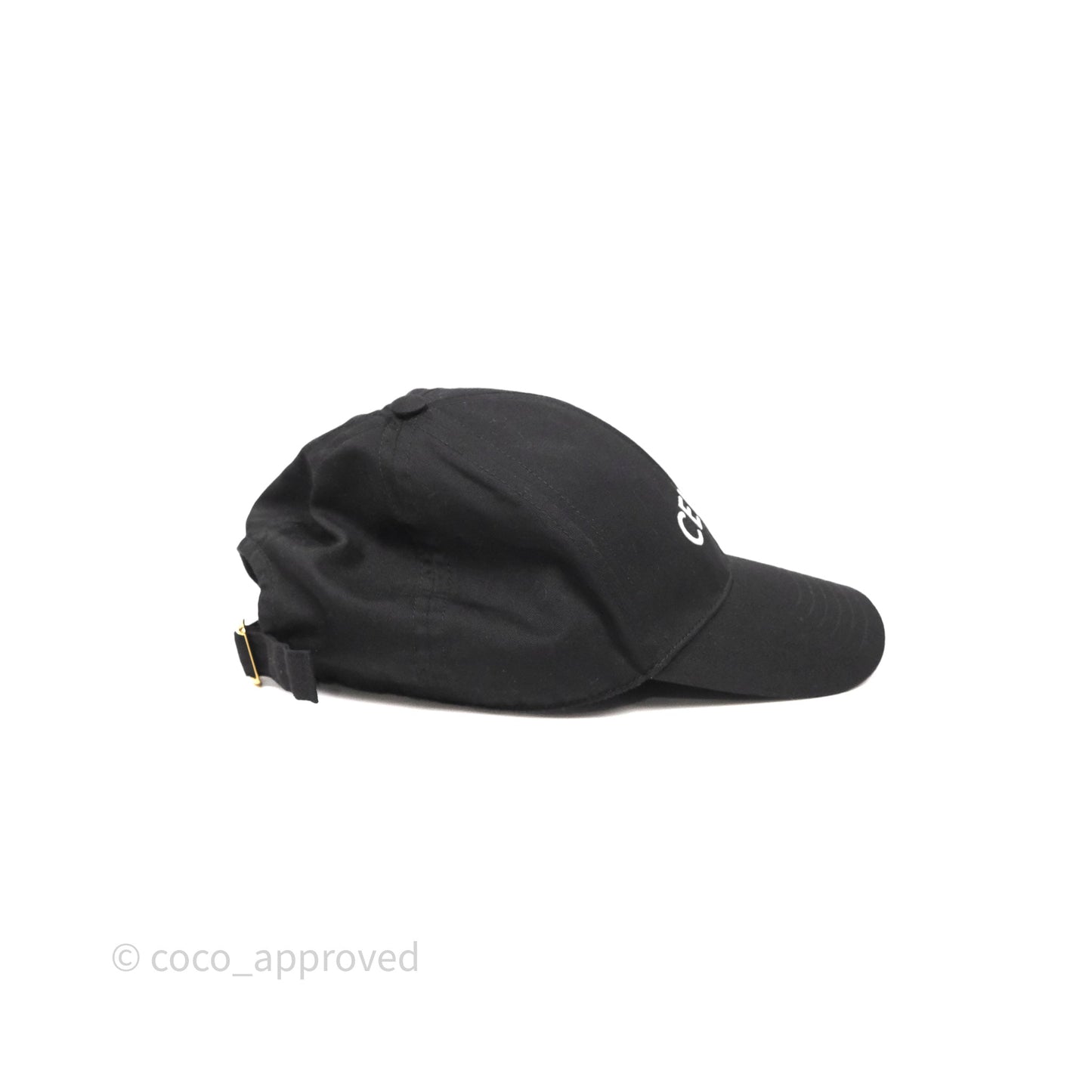 Celine Baseball Cap Cotton Triomphe Black