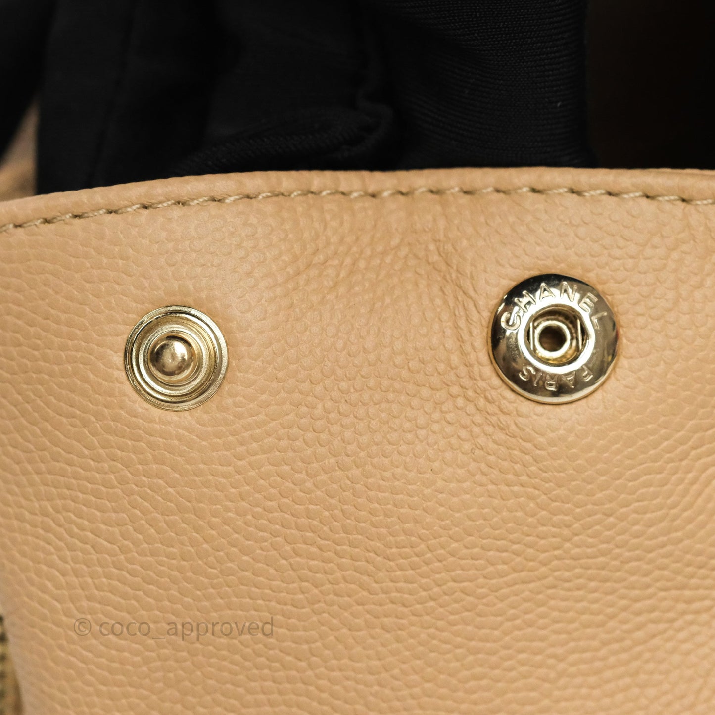 Chanel Small Business Affinity Flap Quilted Beige Caviar Gold Hardware