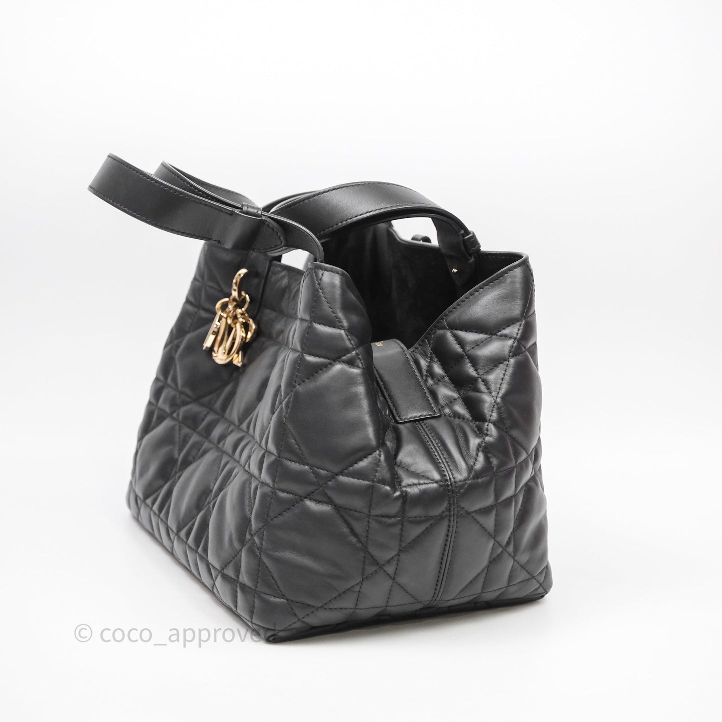 Christian Dior Medium Dior Toujours Bag Black Macrocannage Calfskin