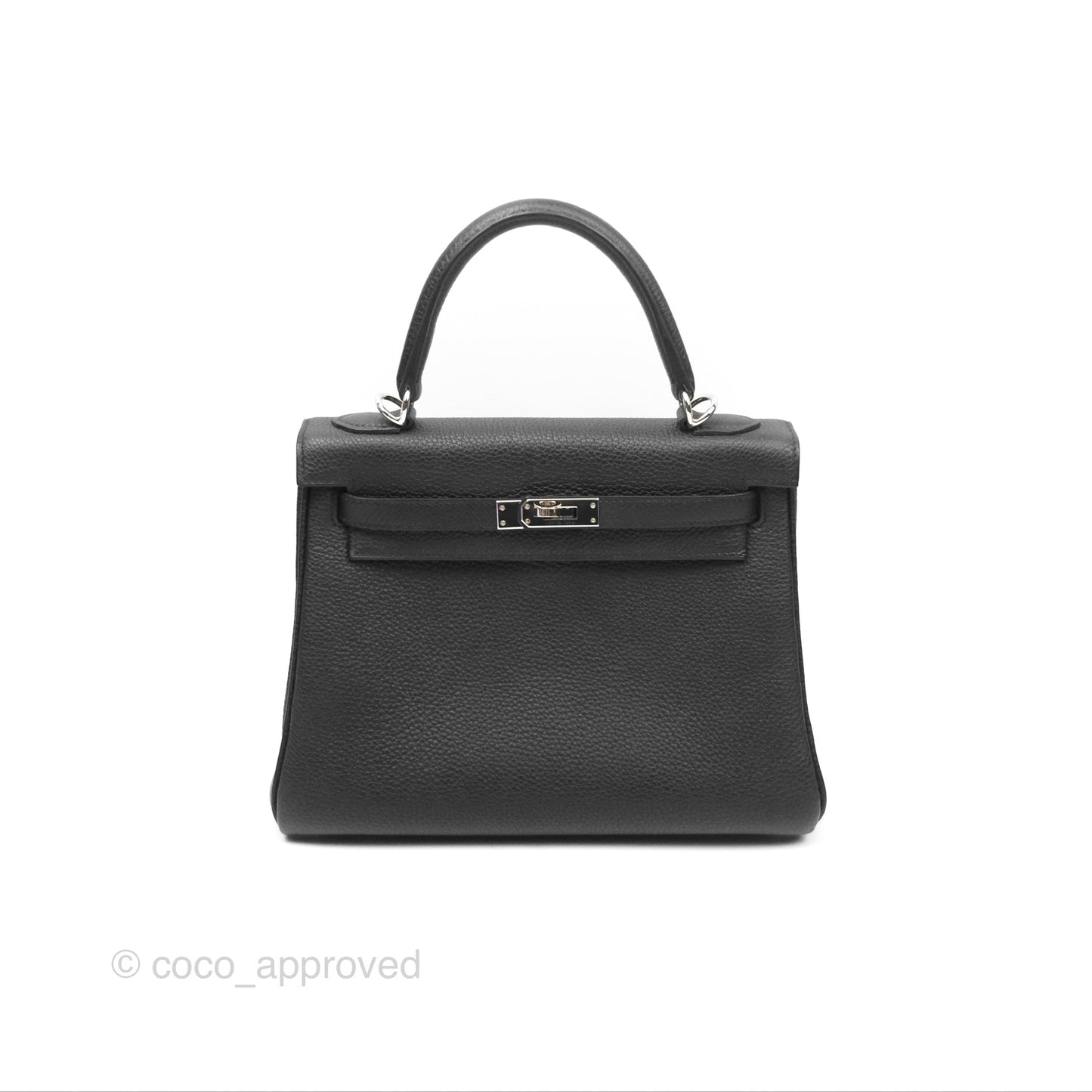 Hermès Retourne Kelly 25 Black Togo Palladium Hardware