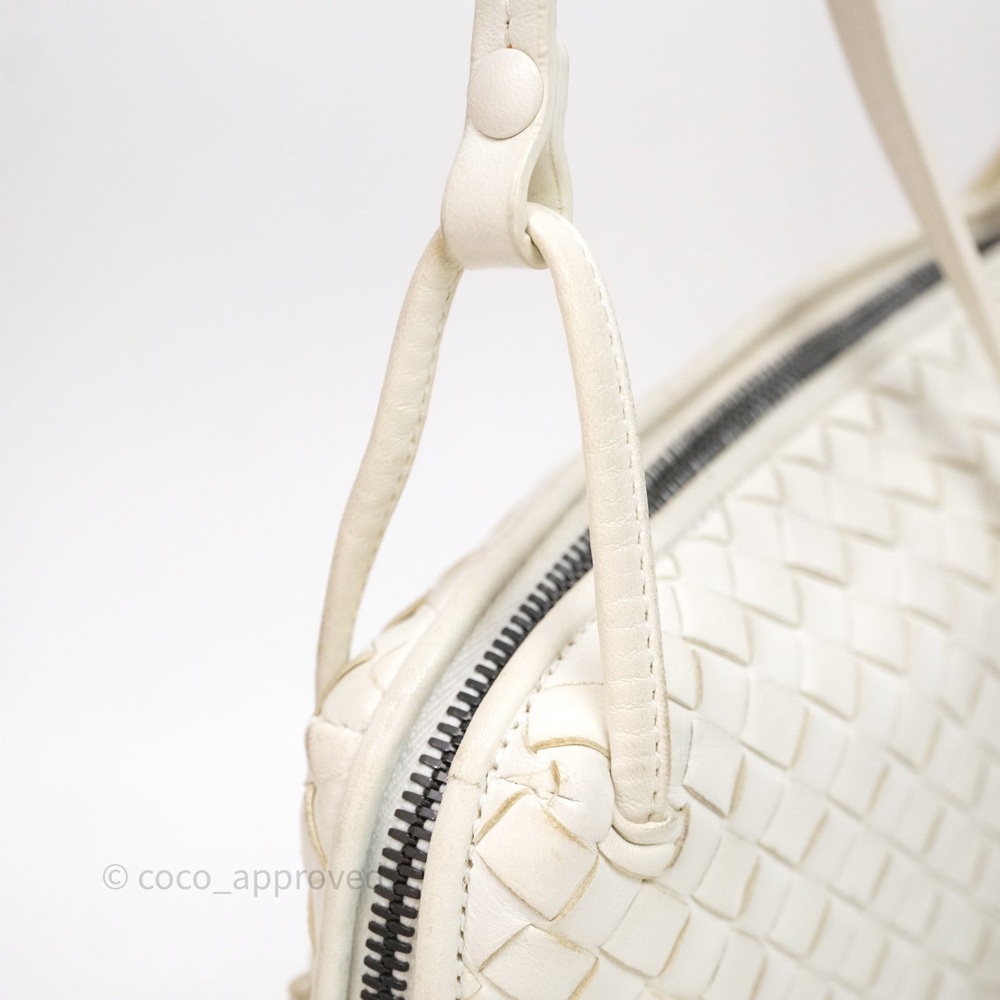Bottega Veneta Nodini Crossbody Bag White Nappa Intrecciato