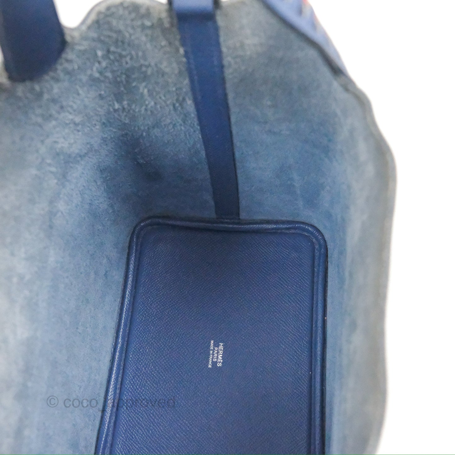 Hermès Tressage De Cuir Picotin Lock 18 Bleu Encre/Brique/Black Epsom Palladium Hardware